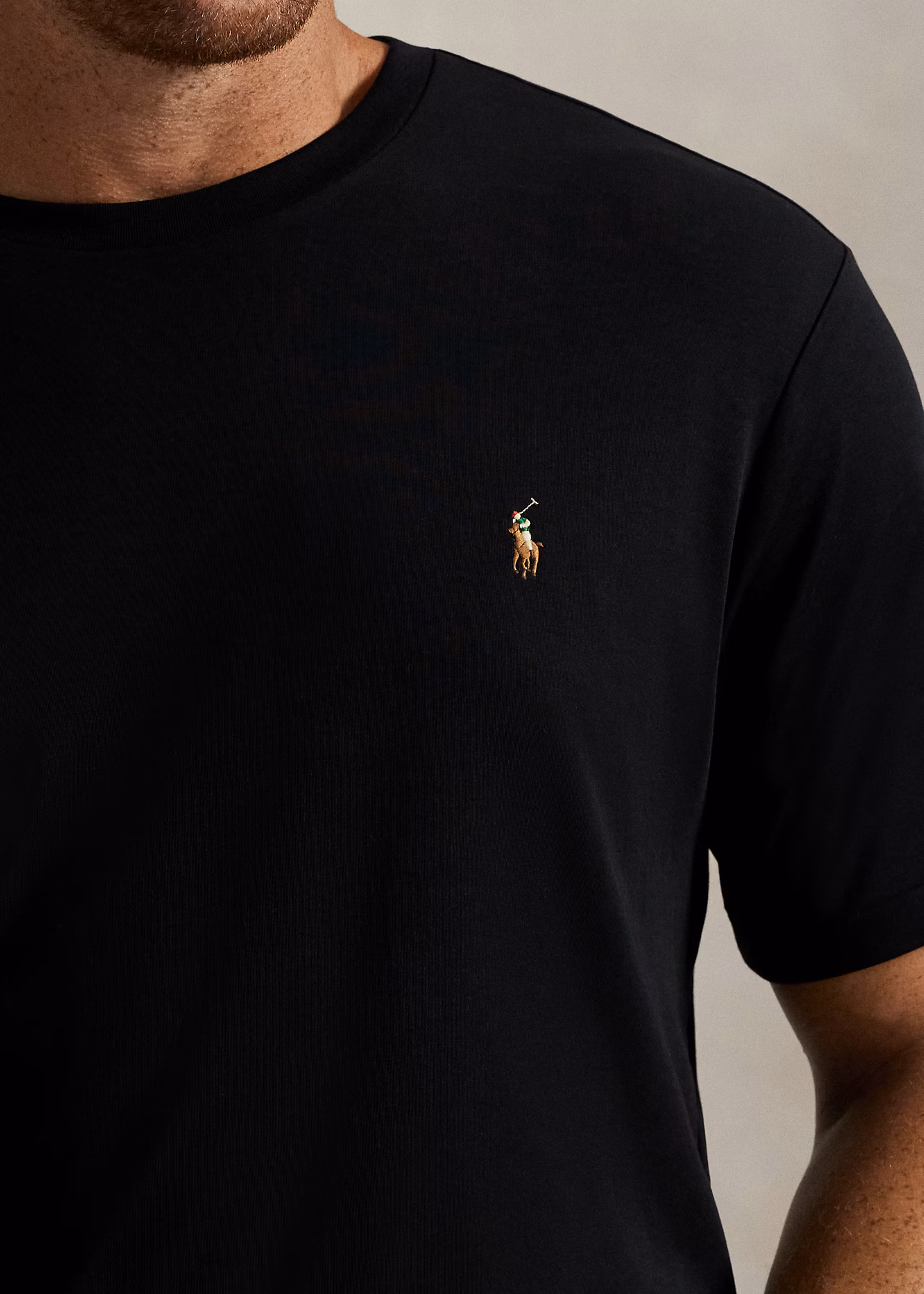 Baumwoll-T-Shirt mit Rundhalsausschnitt - RALPH LAUREN OUTLET