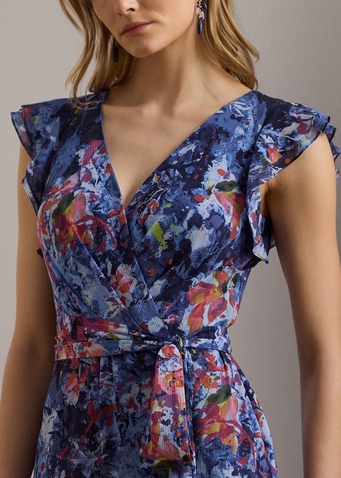 Bedrucktes Abendkleid mit Rüschenbesatz - RALPH LAUREN OUTLET