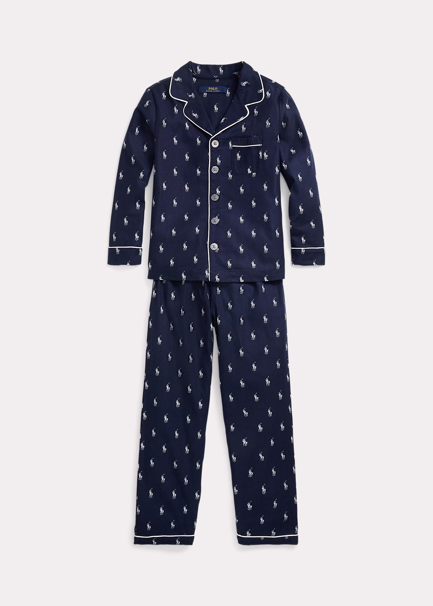 Flanelltwill-Pyjama mit Polo Pony - RALPH LAUREN OUTLET
