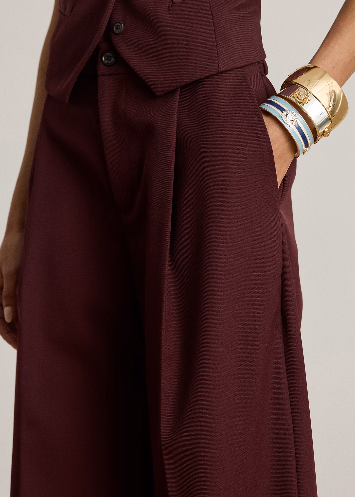 Twillhose mit weitem Bein aus Wollmix - RALPH LAUREN OUTLET