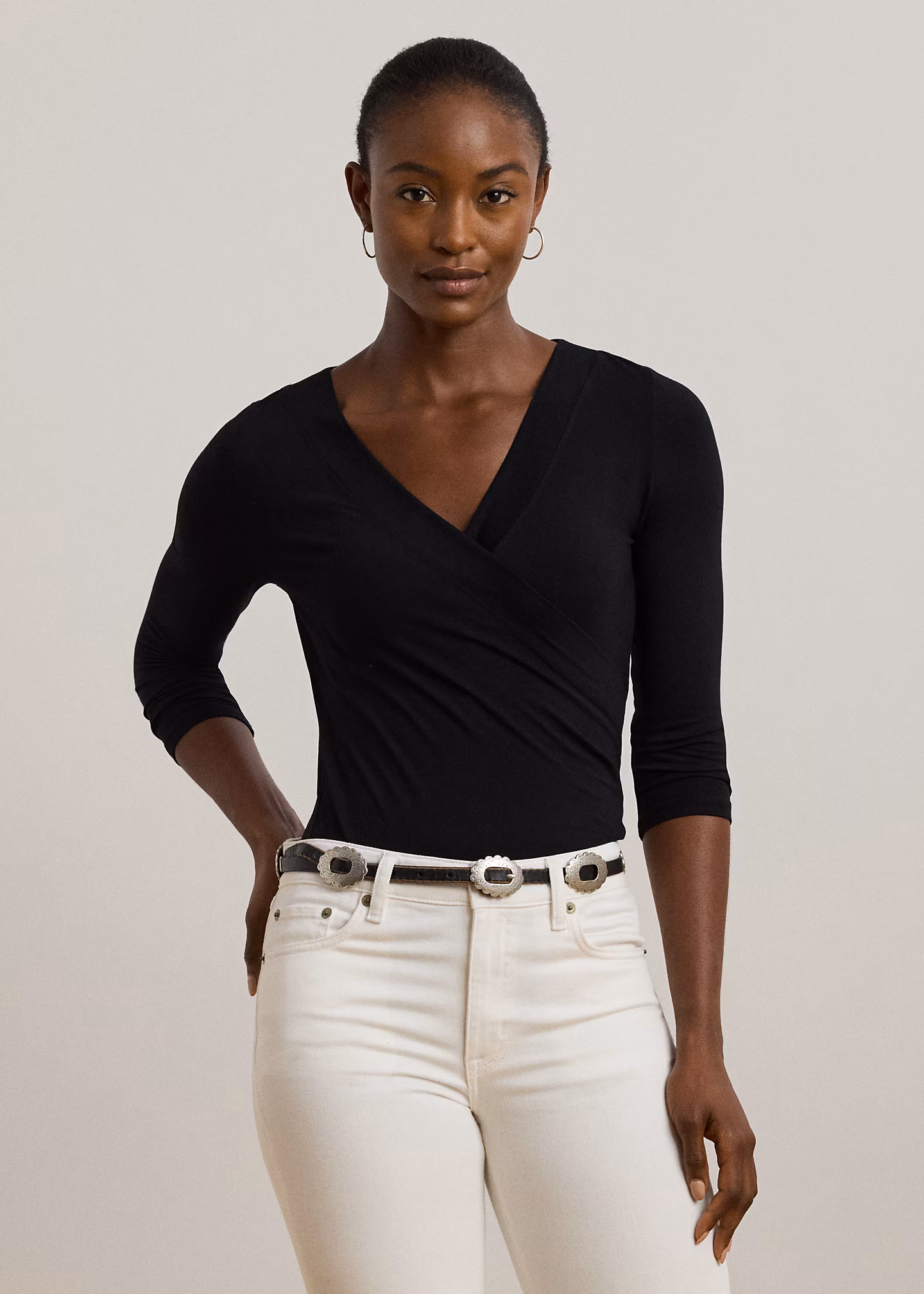 Jersey-Oberteil im Chorhemd-Stil - RALPH LAUREN OUTLET