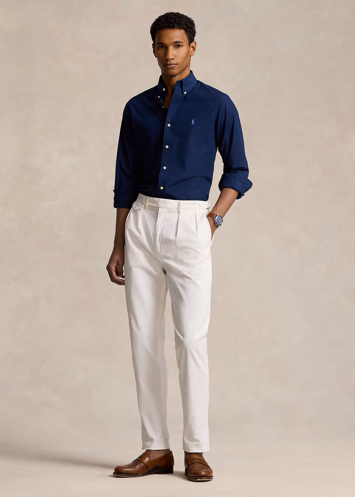 Custom-Fit Hemd aus Stretchpopeline - RALPH LAUREN OUTLET