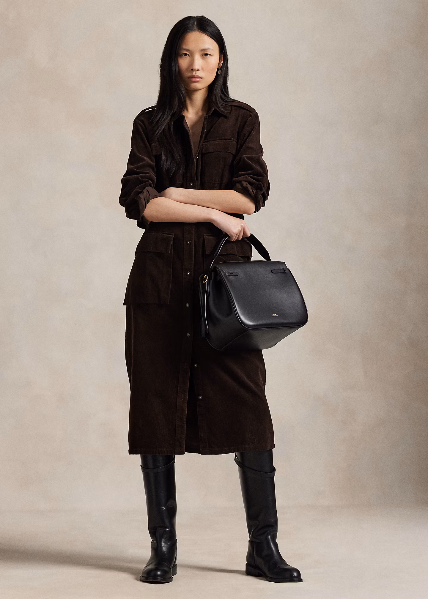 Hemdkleid aus Baumwollkordsamt - RALPH LAUREN OUTLET