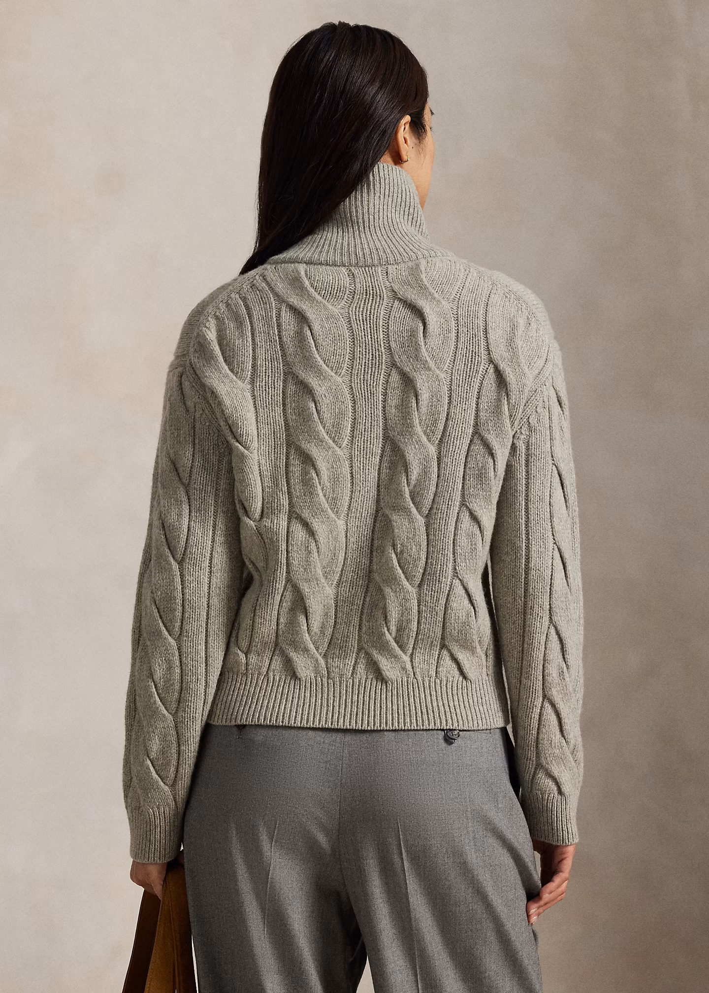 Zopfmuster-Strickjacke mit Tunnelkragen - RALPH LAUREN OUTLET