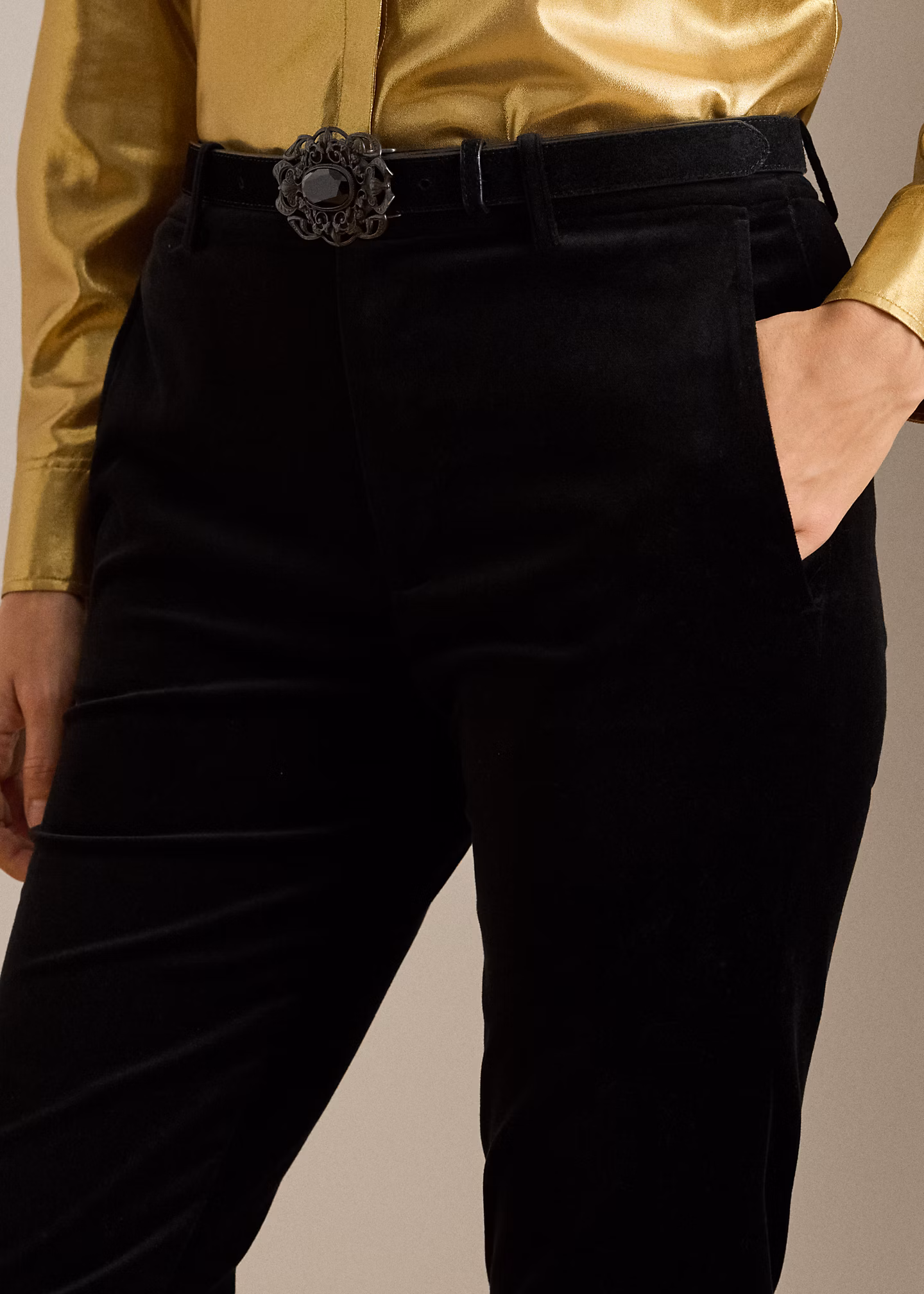 Stretchsamt-Hose in 3/4-Länge - RALPH LAUREN OUTLET