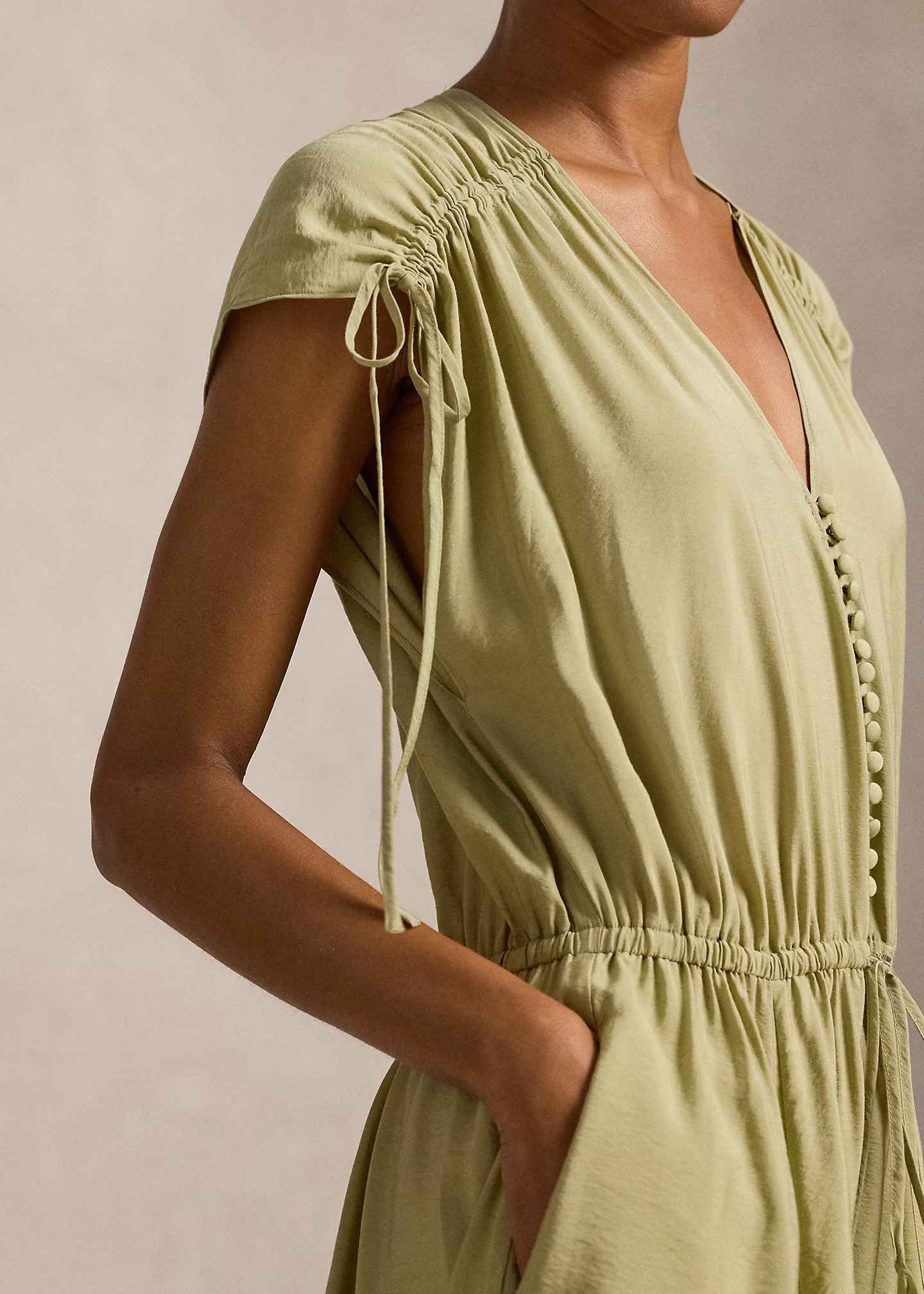 Crêpekleid mit Schulterbändern - RALPH LAUREN OUTLET