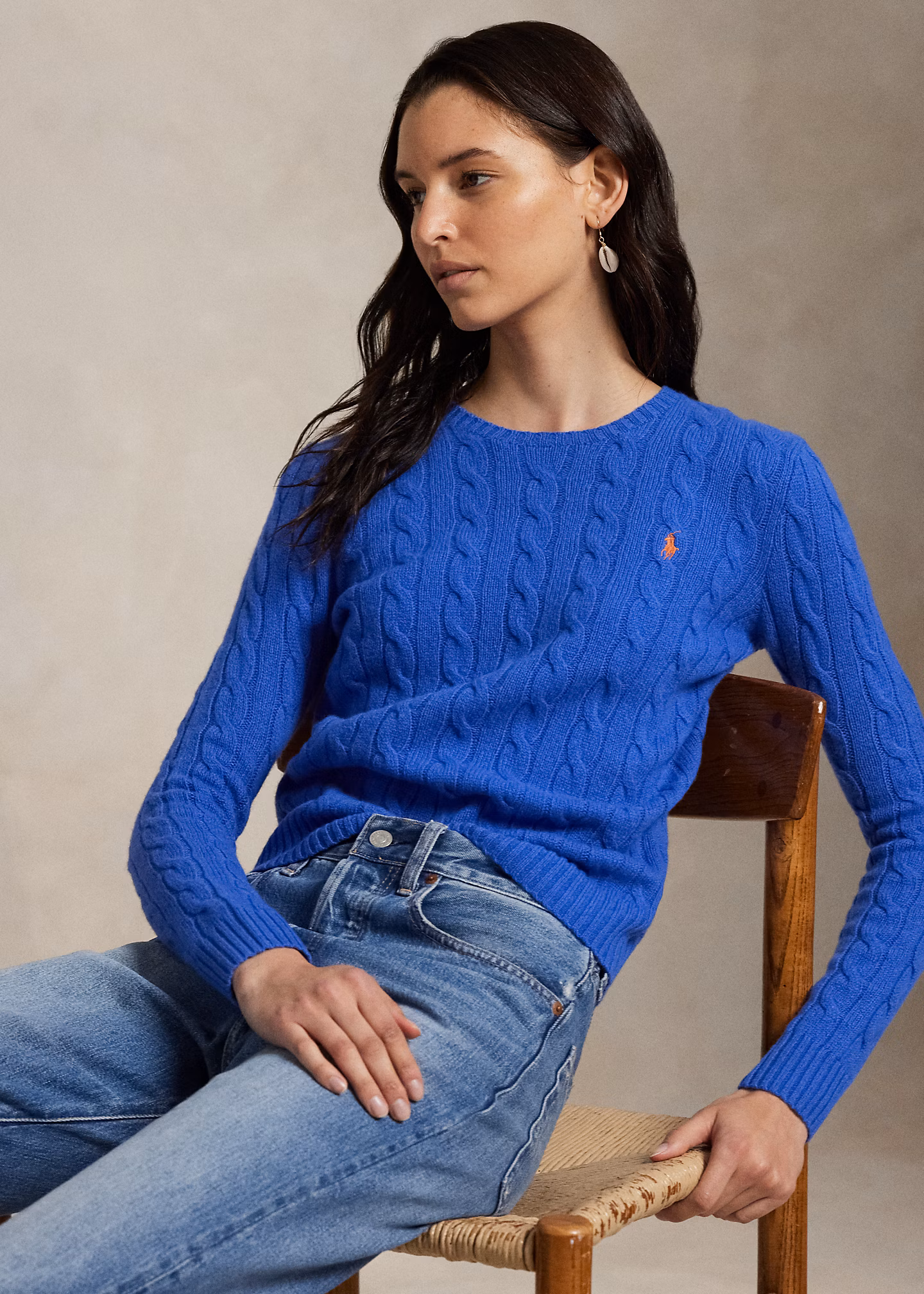 Woll-Kaschmir-Pullover mit Zopfmuster - RALPH LAUREN OUTLET