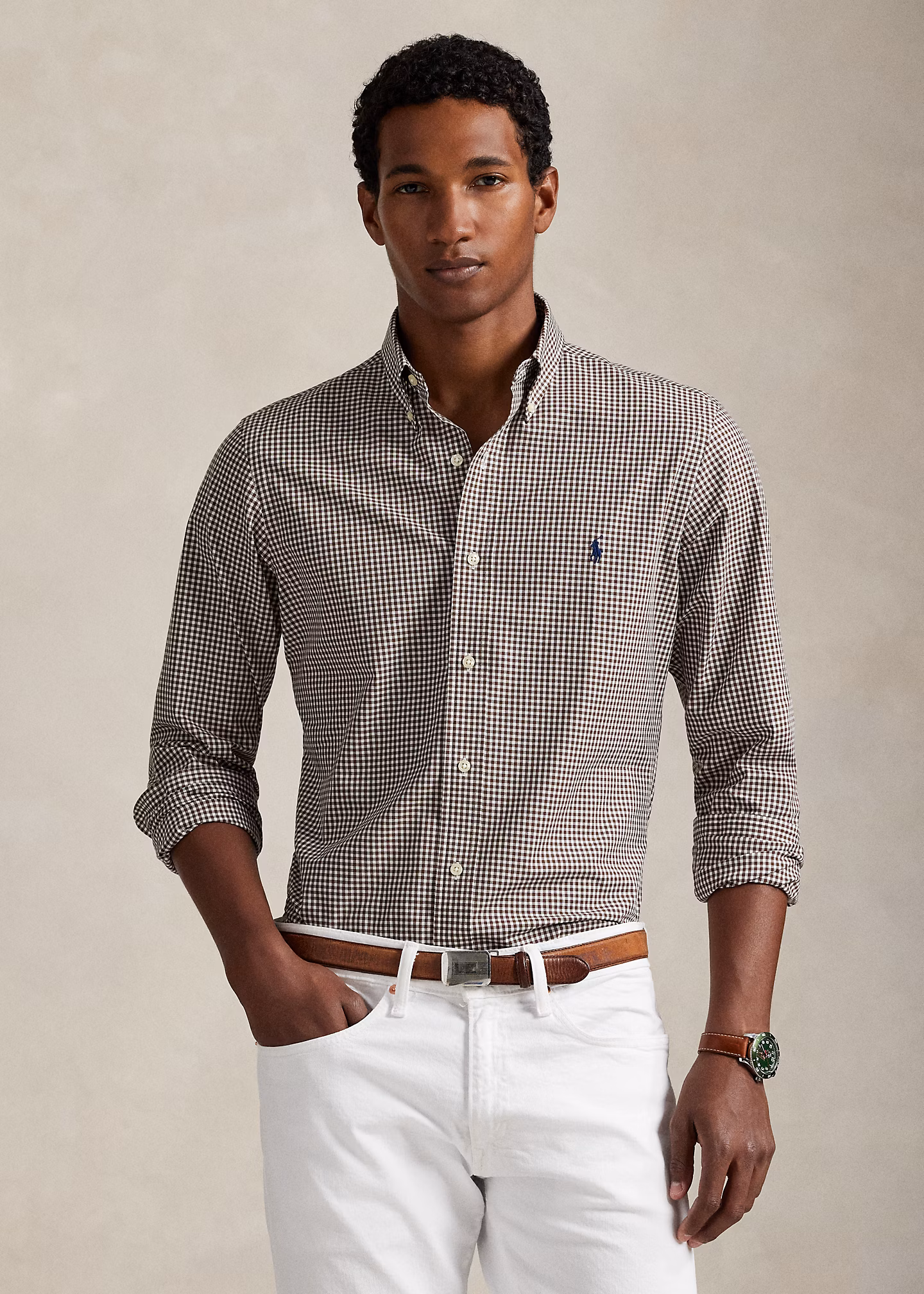 Custom-Fit Hemd aus Stretchpopeline - RALPH LAUREN OUTLET