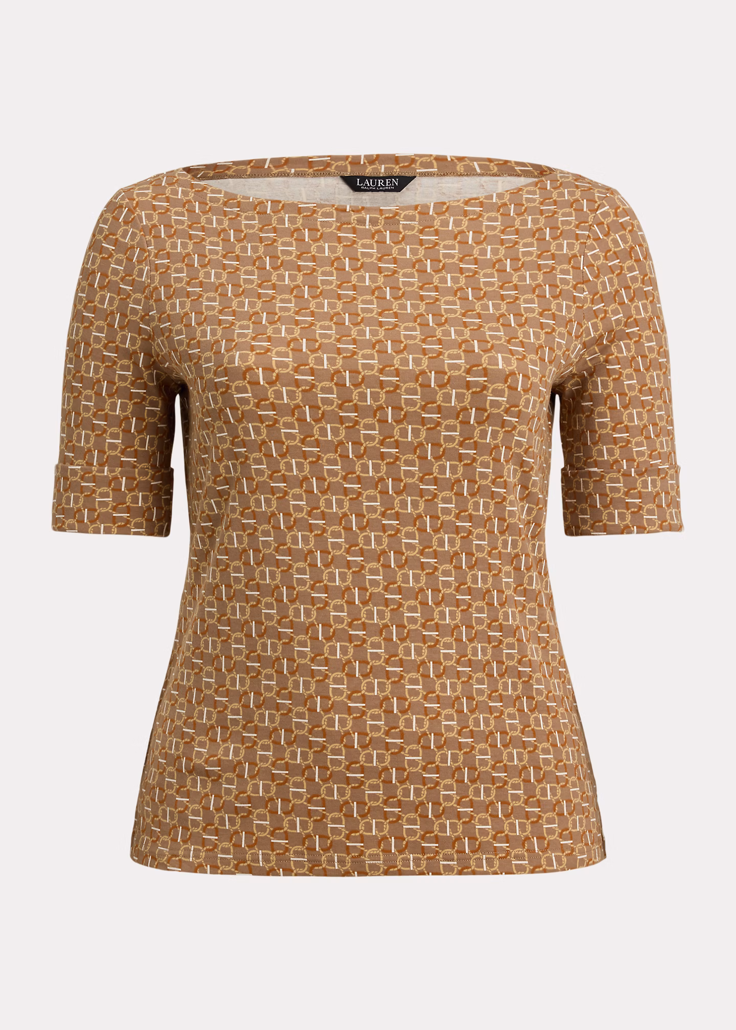 Baumwoll-T-Shirt mit U-Boot-Ausschnitt - RALPH LAUREN OUTLET