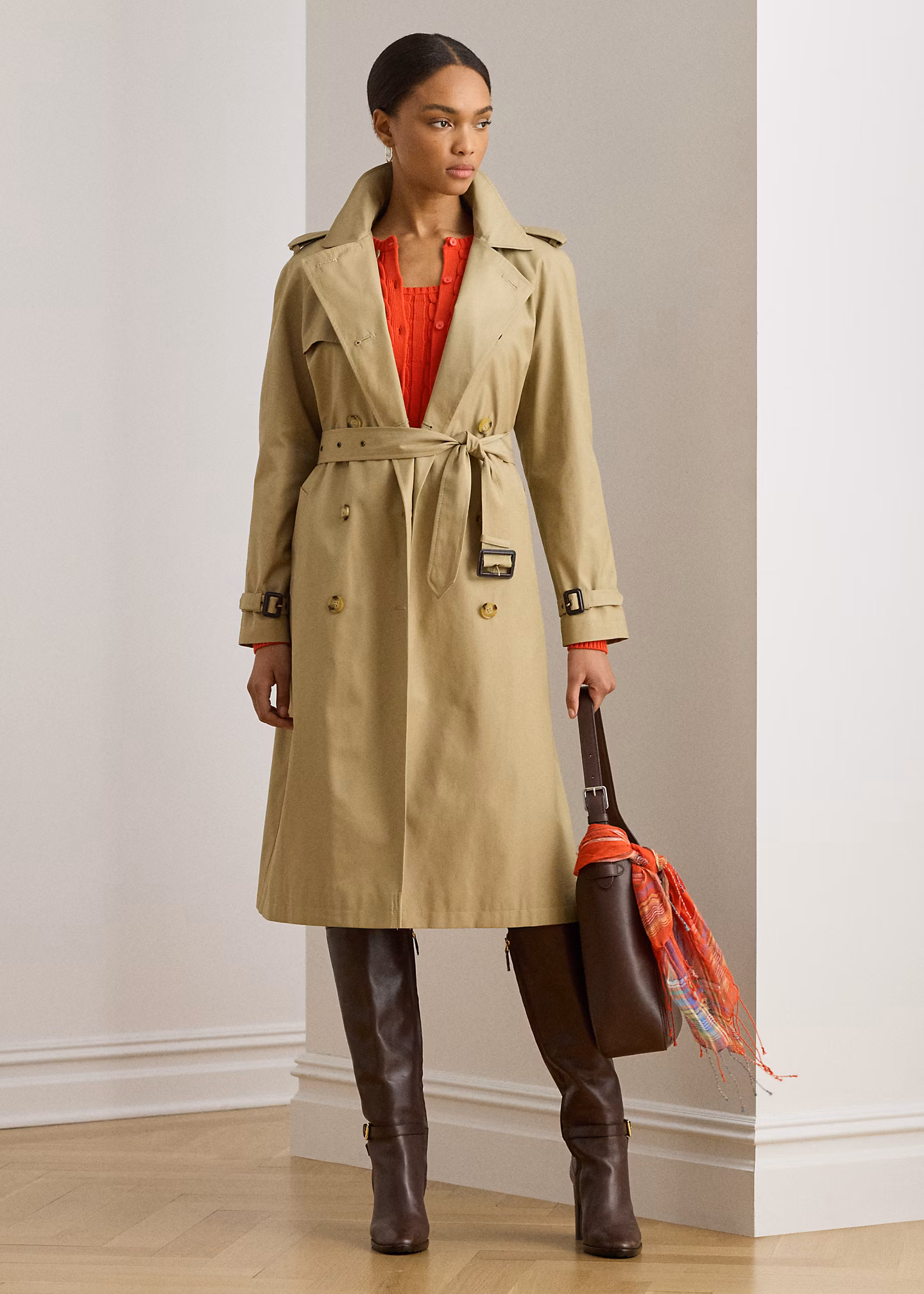 Zweireihiger Trenchcoat mit Gürtel - RALPH LAUREN OUTLET