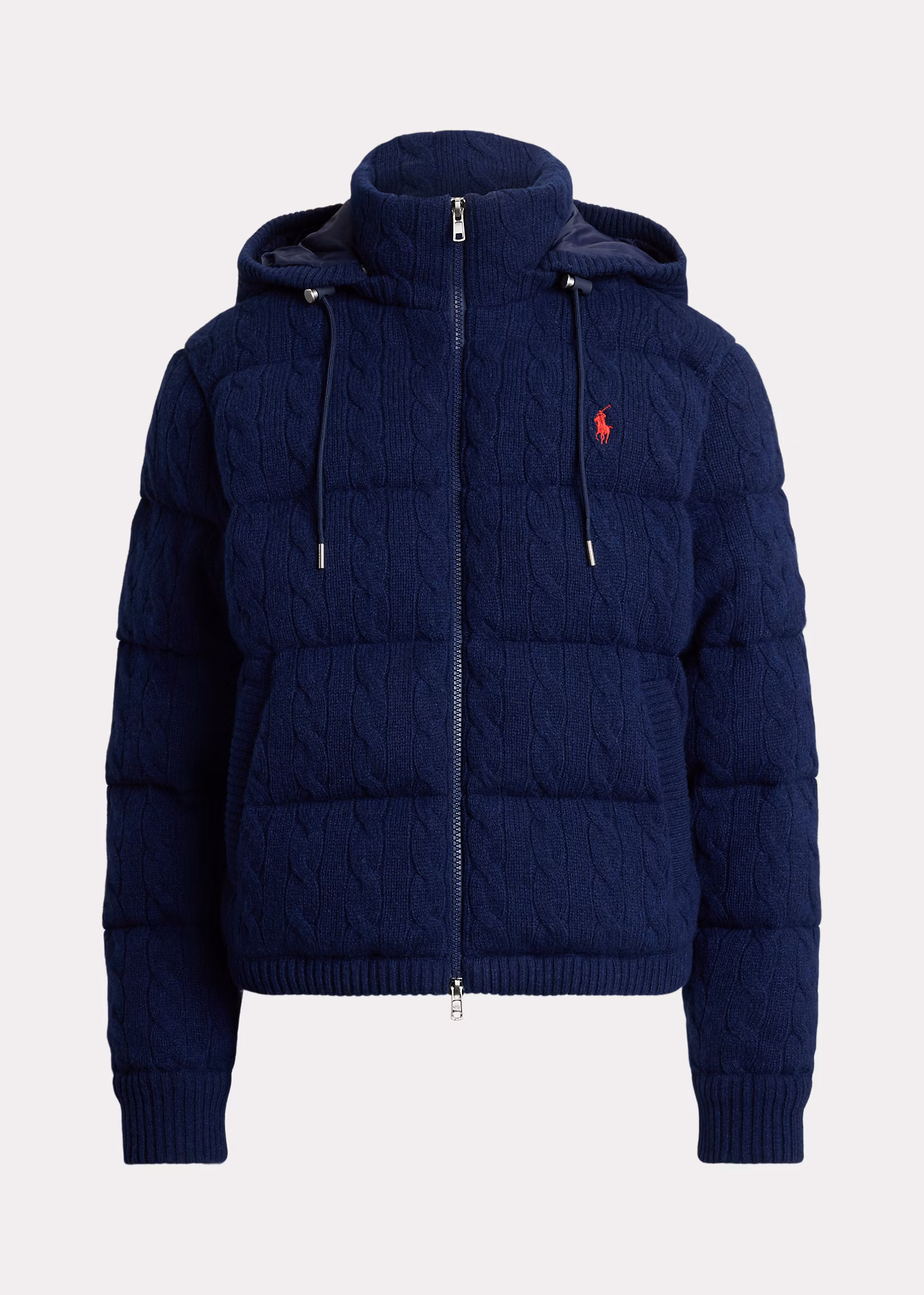Woll-Kaschmir-Pufferjacke mit Zopfmuster - RALPH LAUREN OUTLET