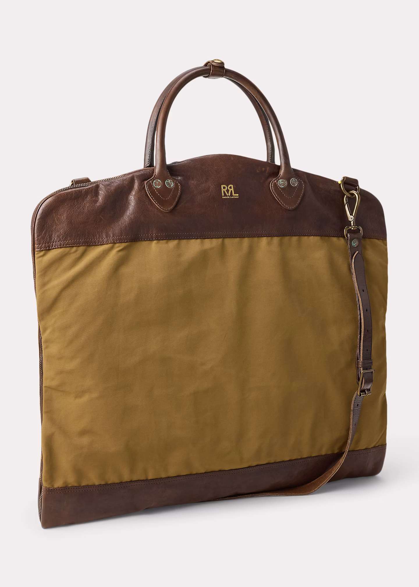 Wachstuch-Kleidertasche mit Lederbesatz - RALPH LAUREN OUTLET