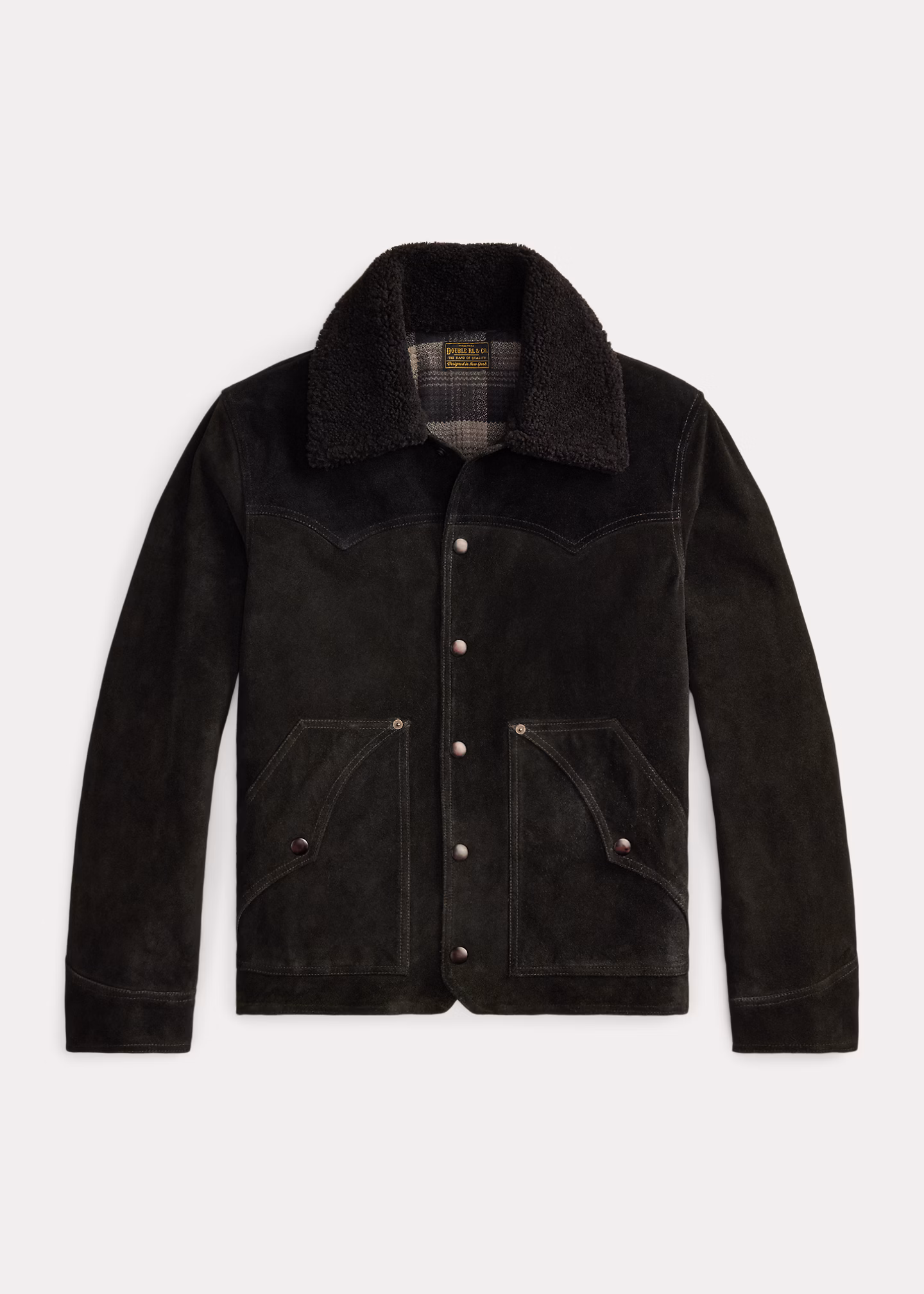 Wildlederjacke mit Lammfellkragen - RALPH LAUREN OUTLET