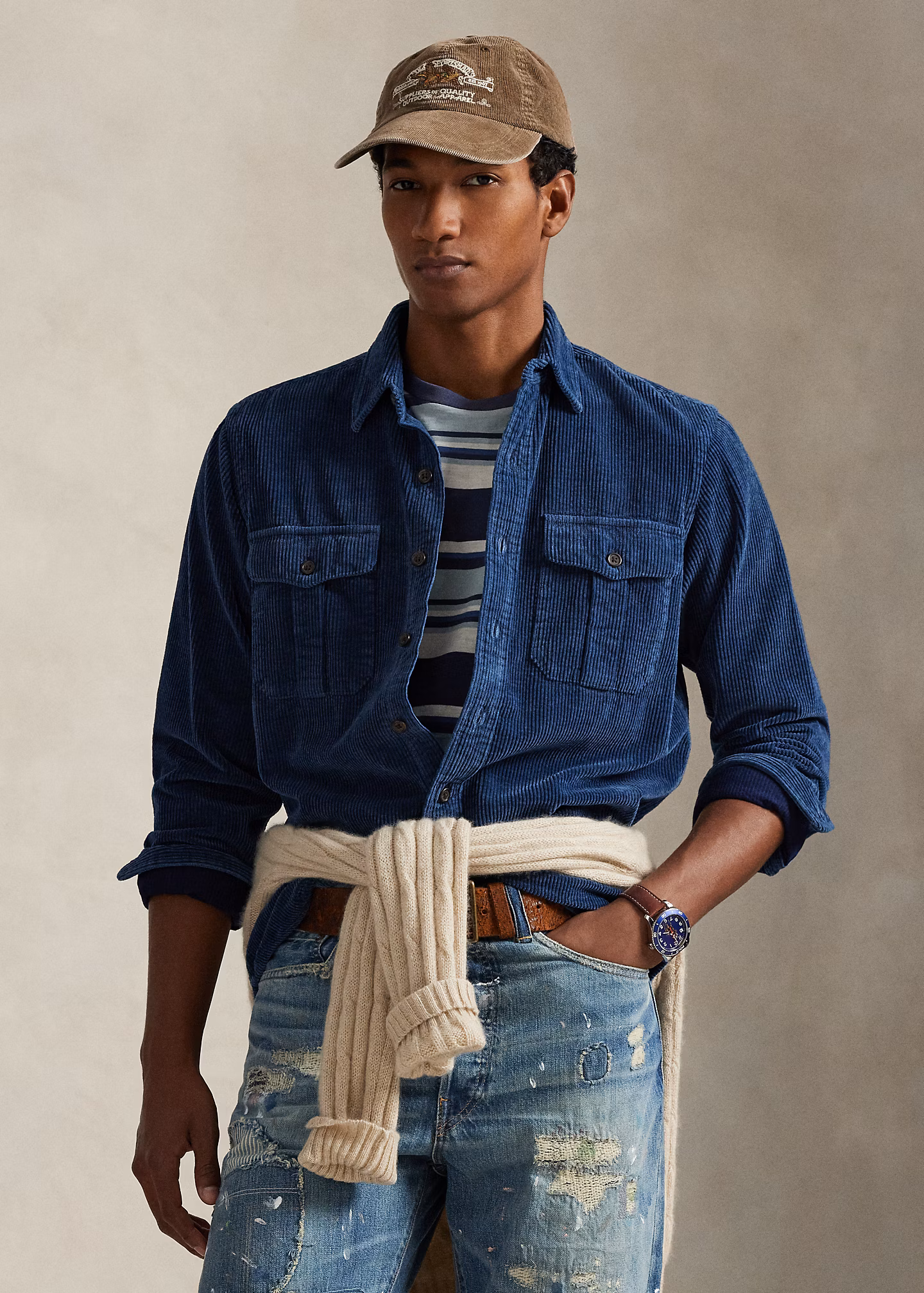Classic-Fit Indigo-Kordsamt-Arbeitshemd - RALPH LAUREN OUTLET