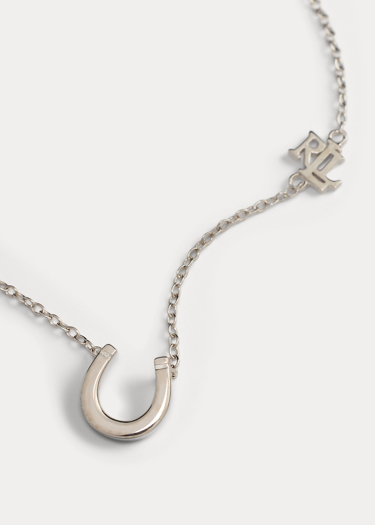 Silberhalskette mit Hufeisen und Logo - RALPH LAUREN OUTLET