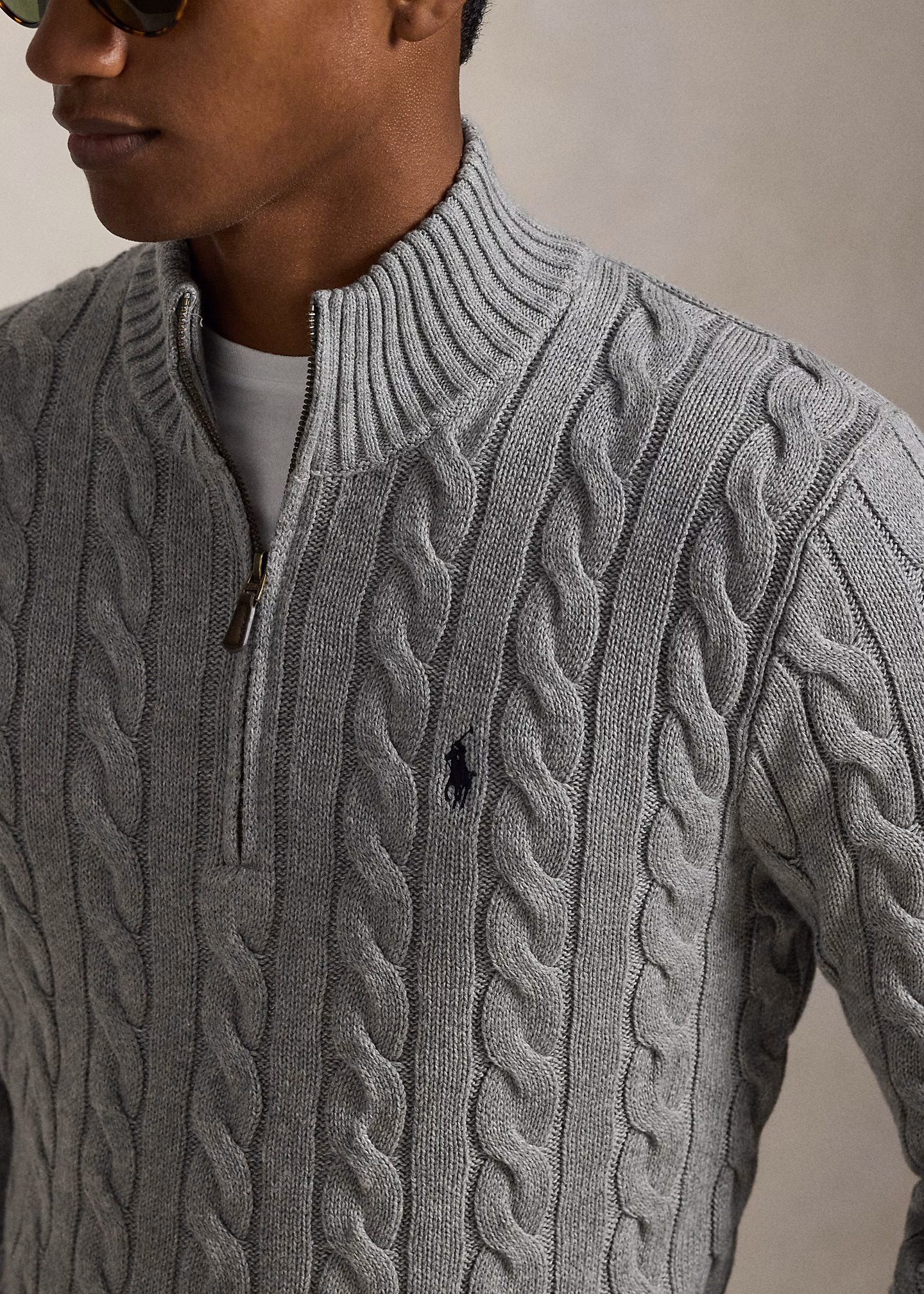 Baumwollpullover mit Zopfmuster - RALPH LAUREN OUTLET