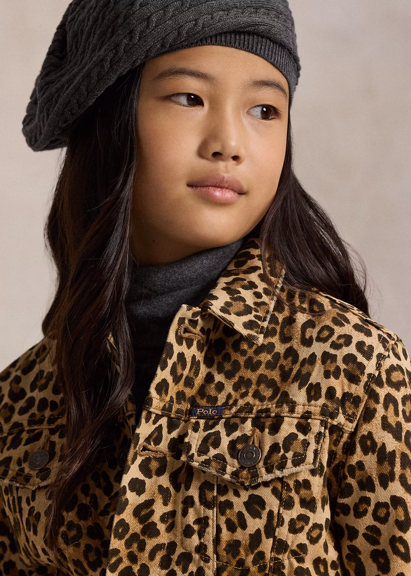 Denim-Truckerjacke mit Leopardendruck - RALPH LAUREN OUTLET