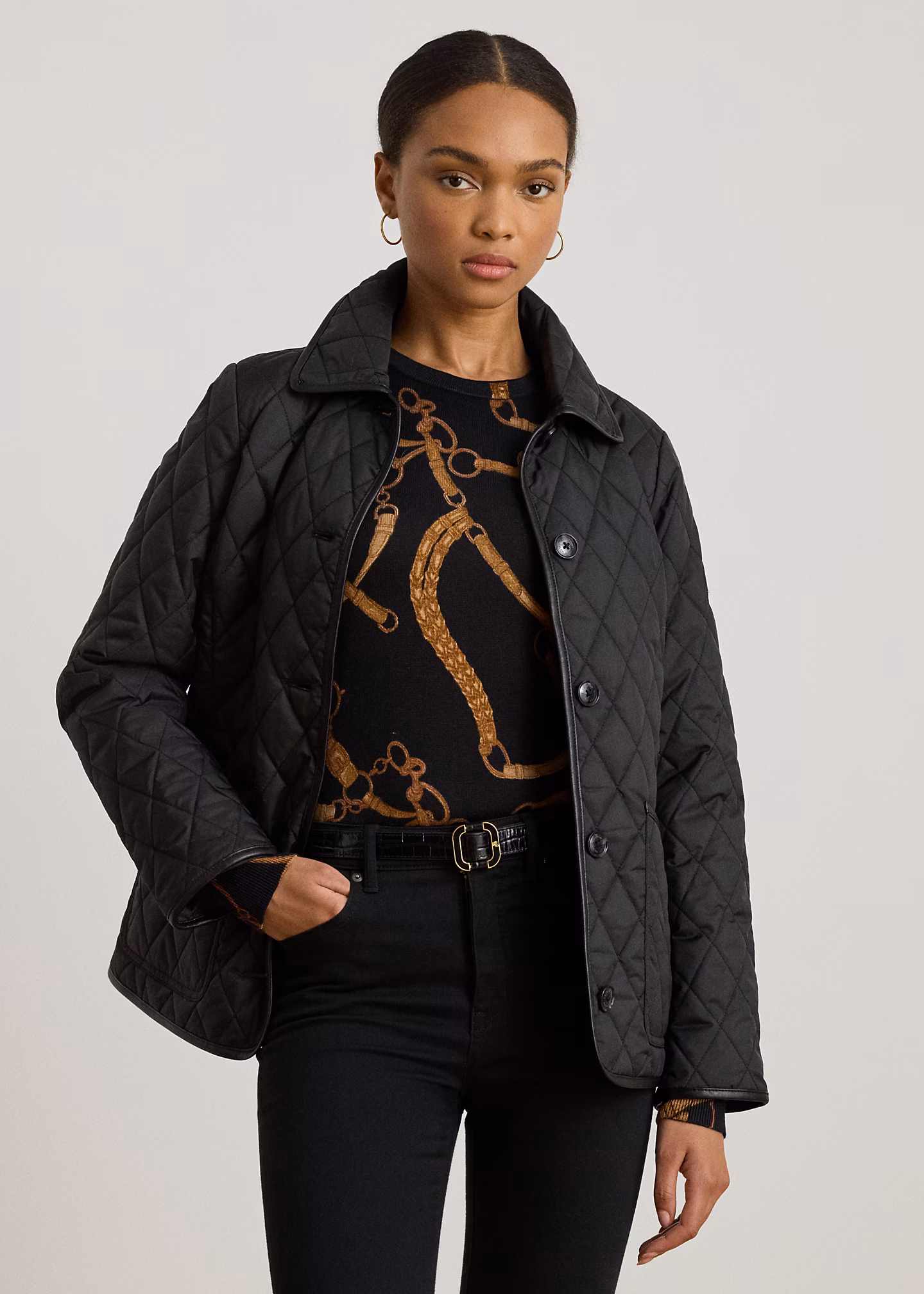 Steppjacke mit Kunstlederbesatz - RALPH LAUREN OUTLET