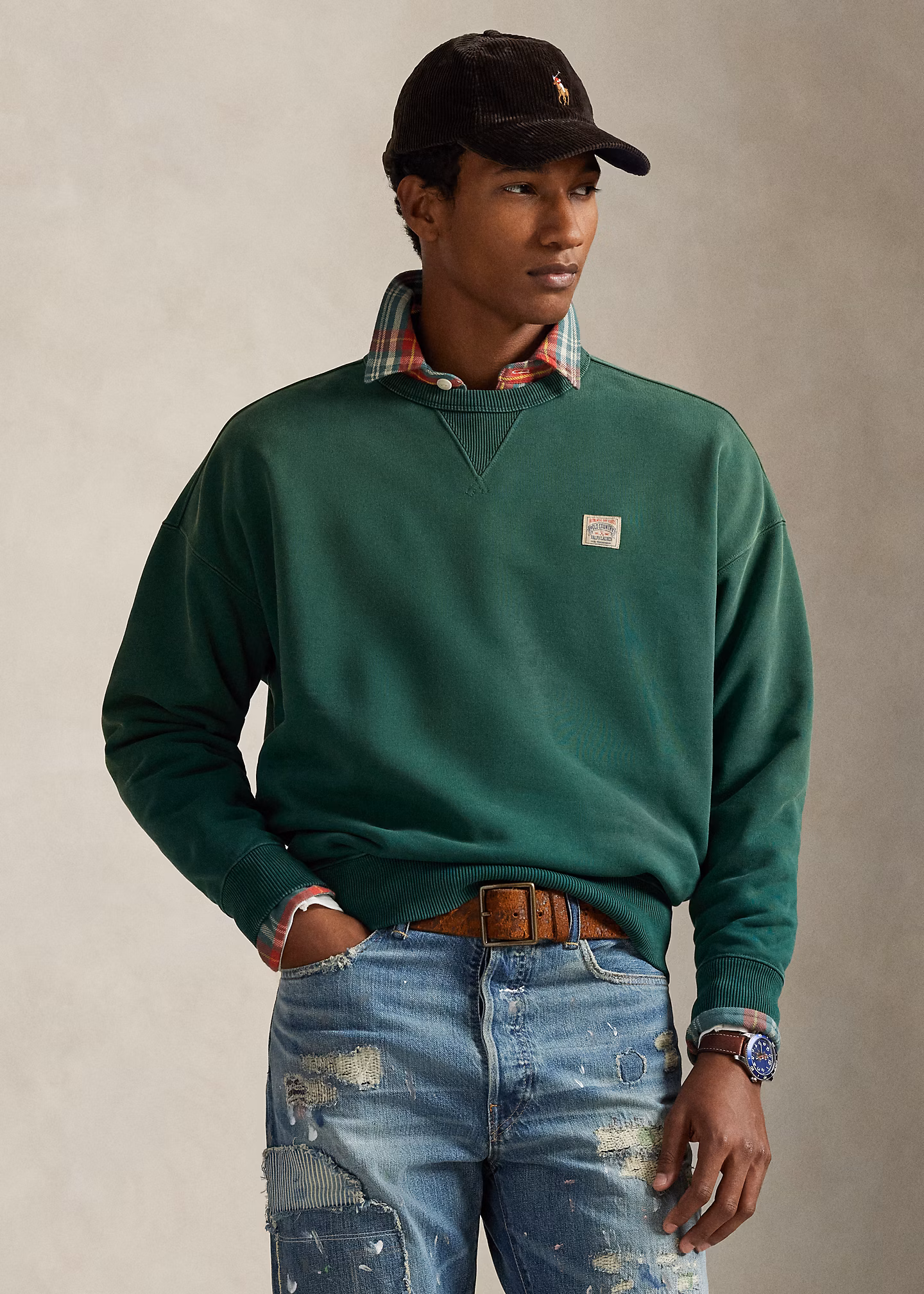 Relaxed-Fit Loopback-Fleece-Sweatshirt - RALPH LAUREN OUTLET