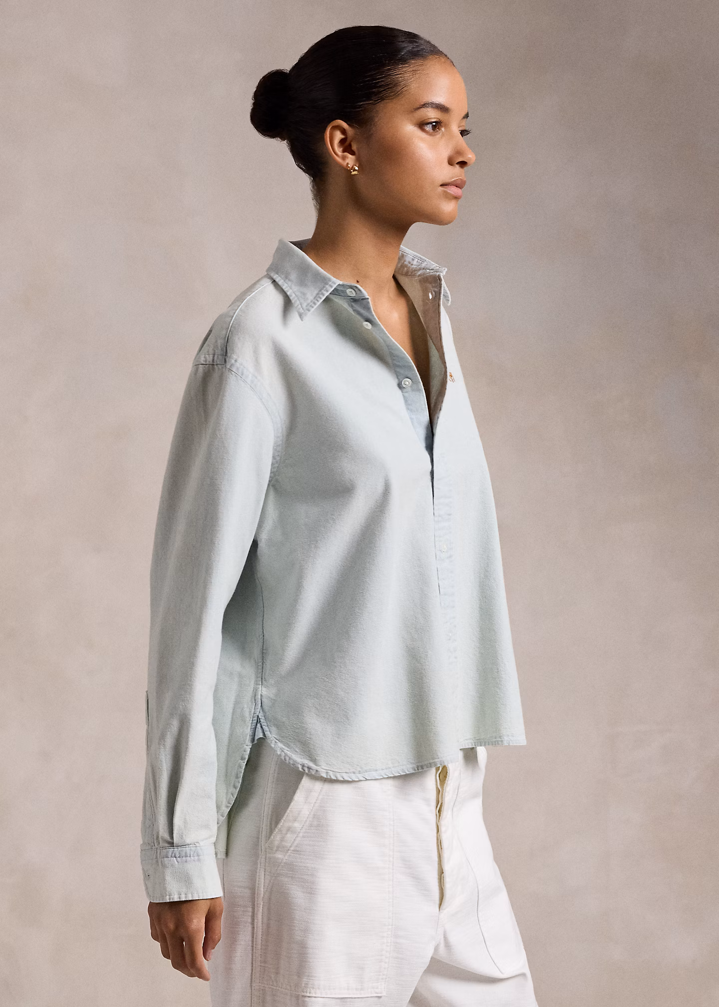 Verkürztes, kastenförmiges Chambray-Hemd - RALPH LAUREN OUTLET