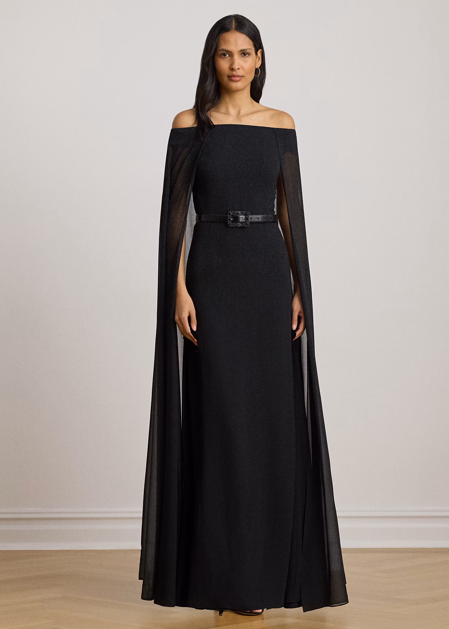 Schulterfreies Chiffonkleid mit Cape - RALPH LAUREN OUTLET