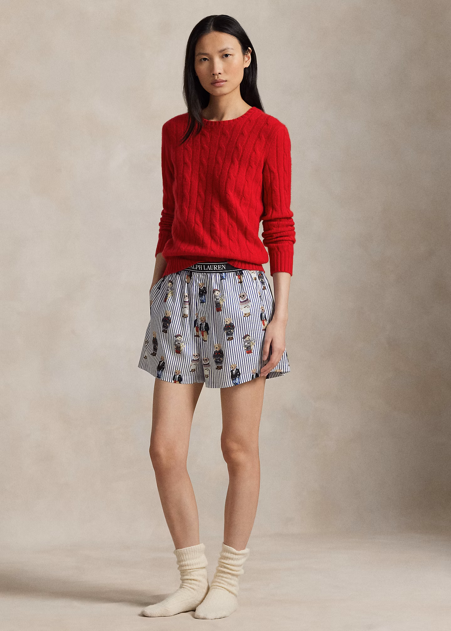 Gestreifte Boxershorts mit Polo Bear - RALPH LAUREN OUTLET