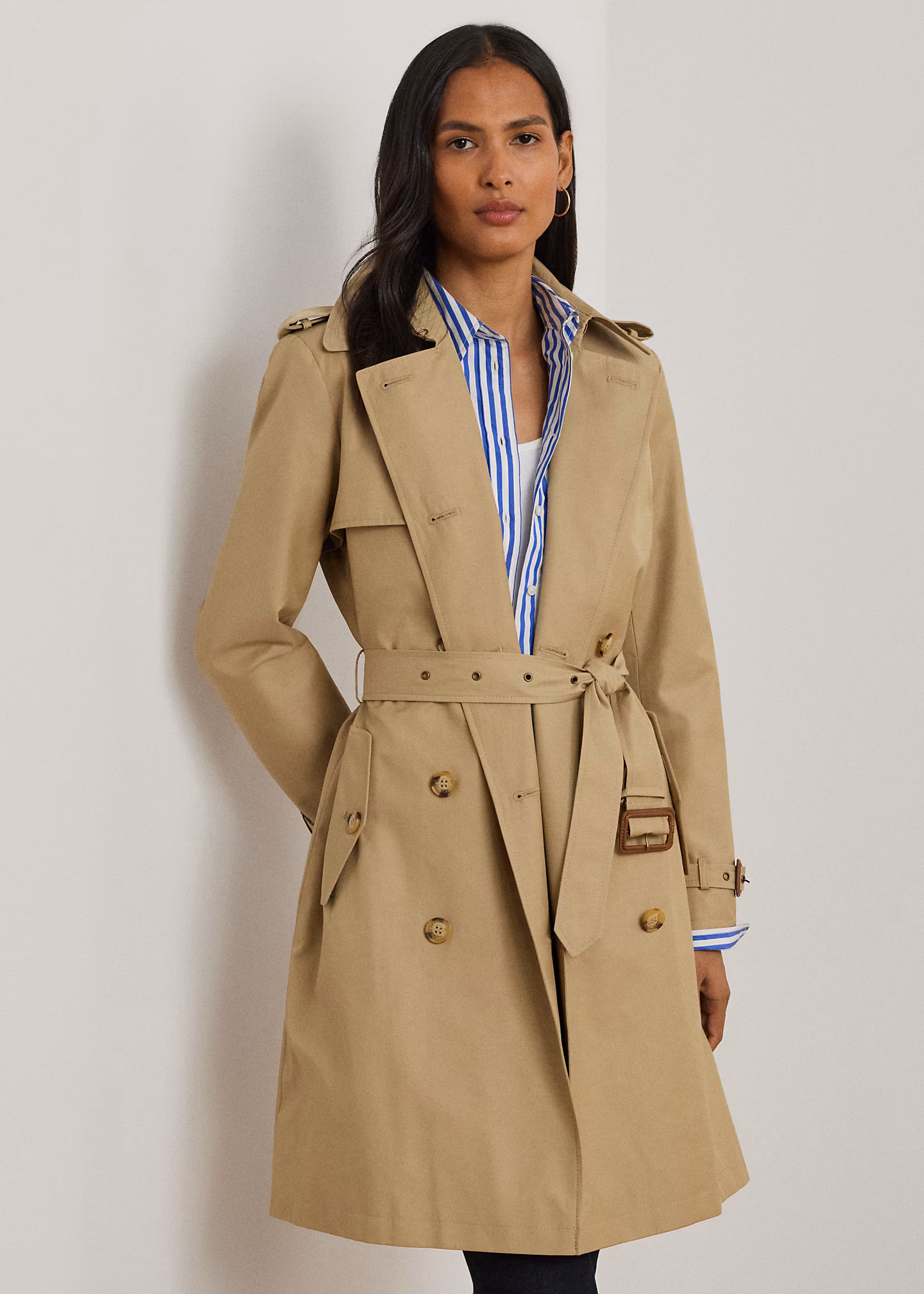 Zweireihiger Trenchcoat mit Baumwolle - RALPH LAUREN OUTLET