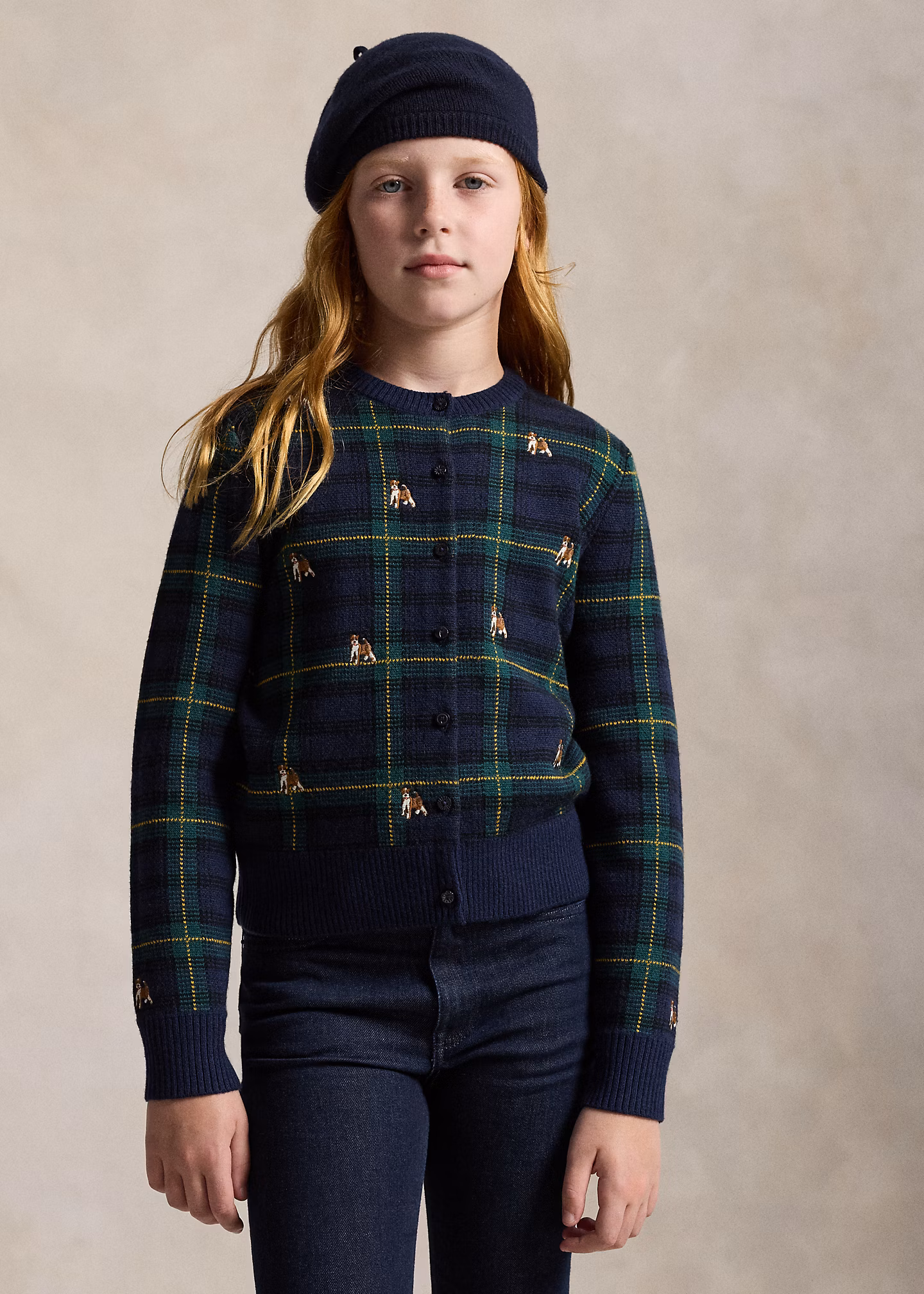 Bestickte Wollstrickjacke mit Hundemotiv - RALPH LAUREN OUTLET