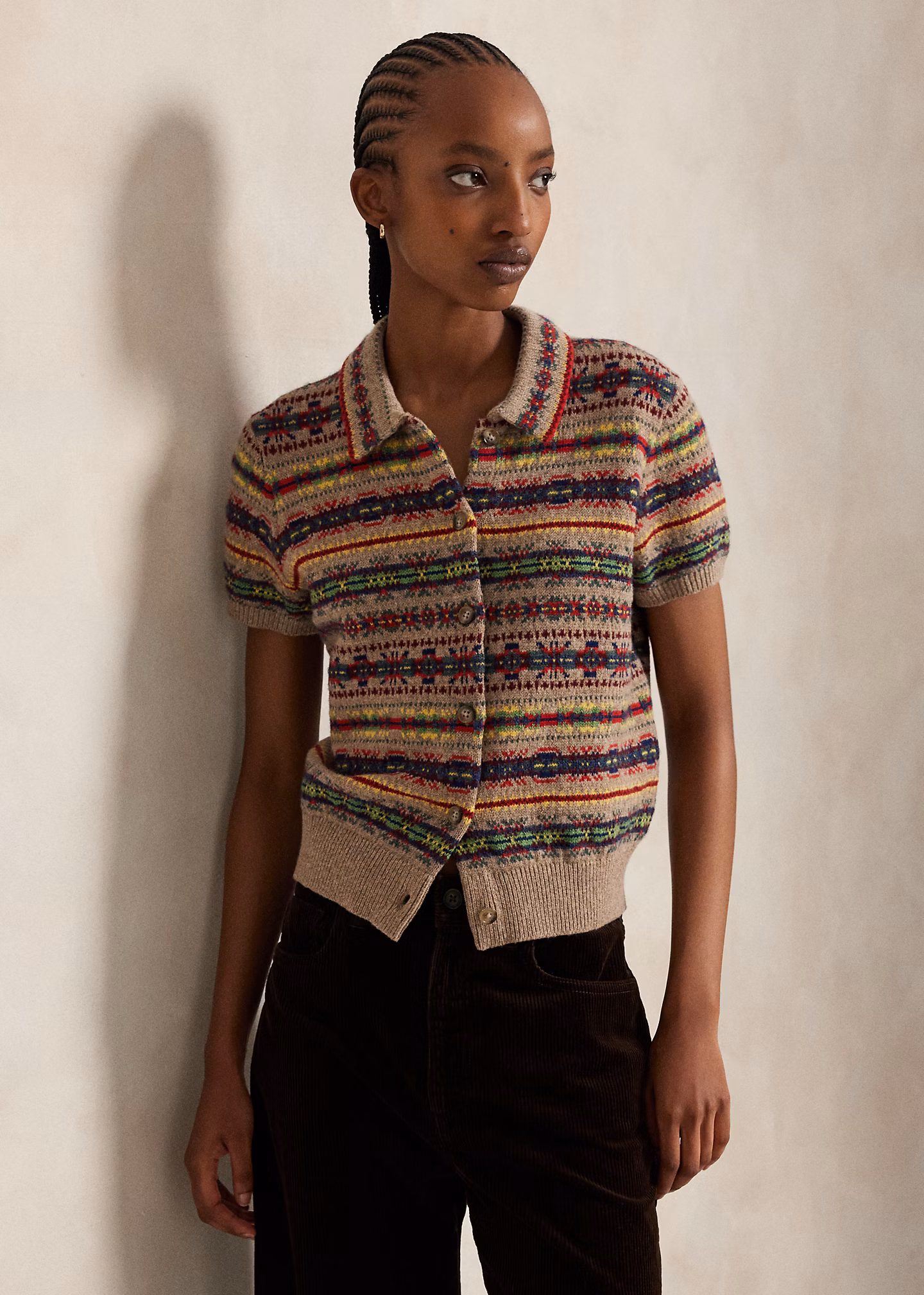 Kurzarm-Strickjacke mit Fair-Isle-Muster - RALPH LAUREN OUTLET