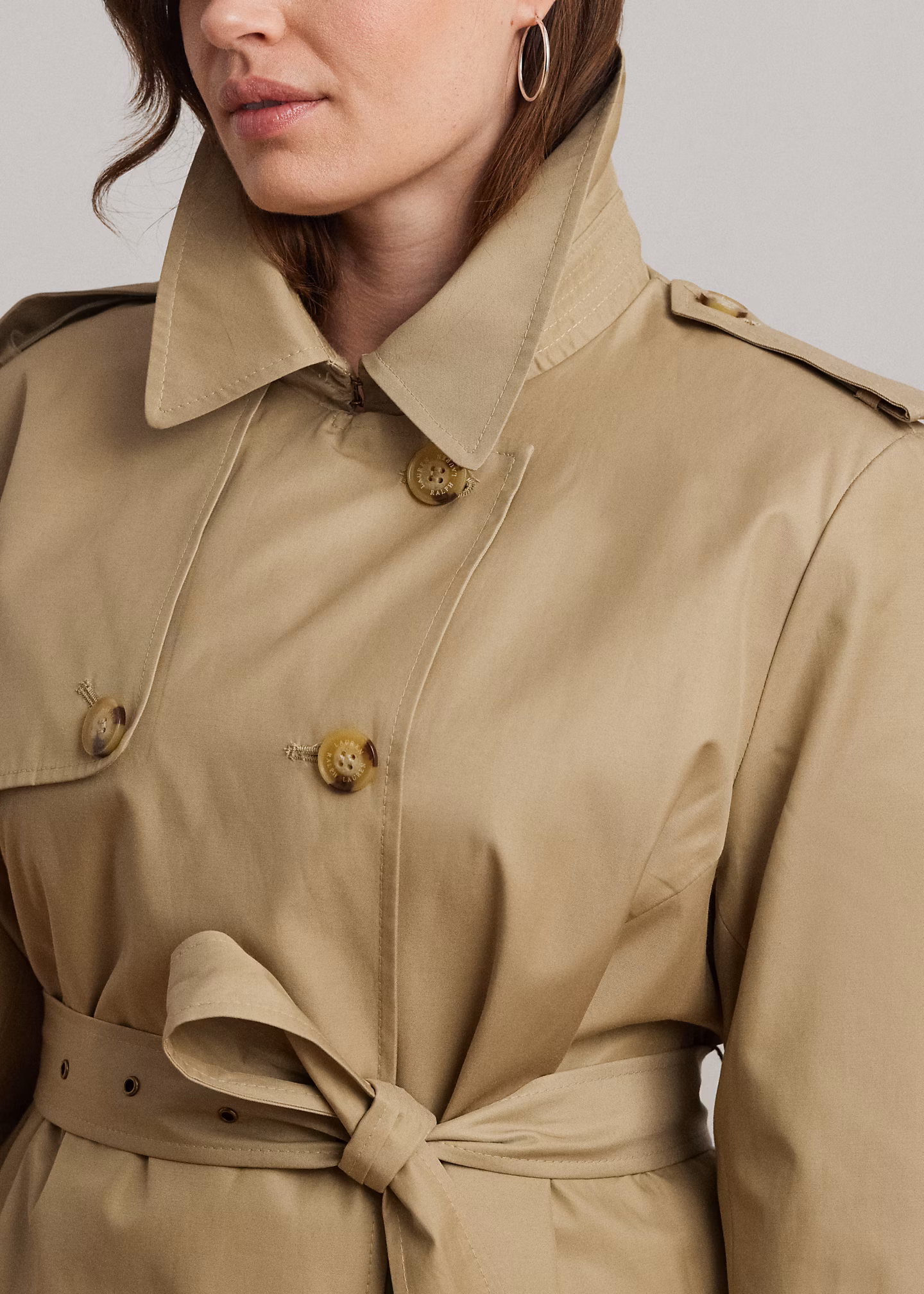 Zweireihiger Trenchcoat mit Baumwolle - RALPH LAUREN OUTLET