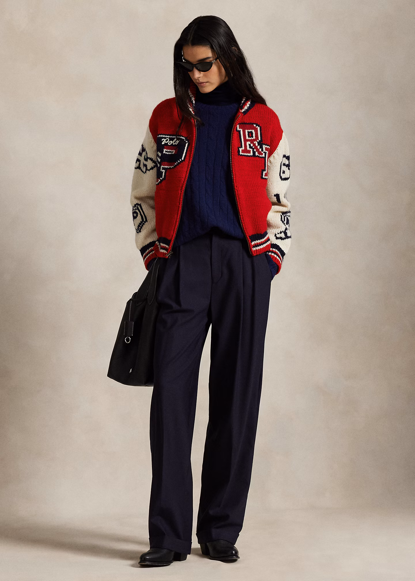 College-Strickjacke mit Reißverschluss - RALPH LAUREN OUTLET