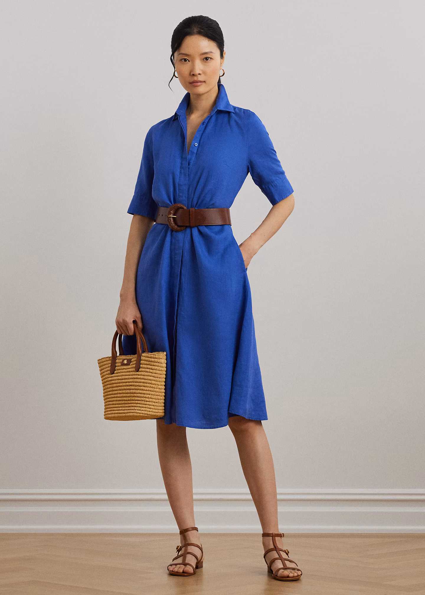 Leinenhemdkleid mit Bindedetail - RALPH LAUREN OUTLET