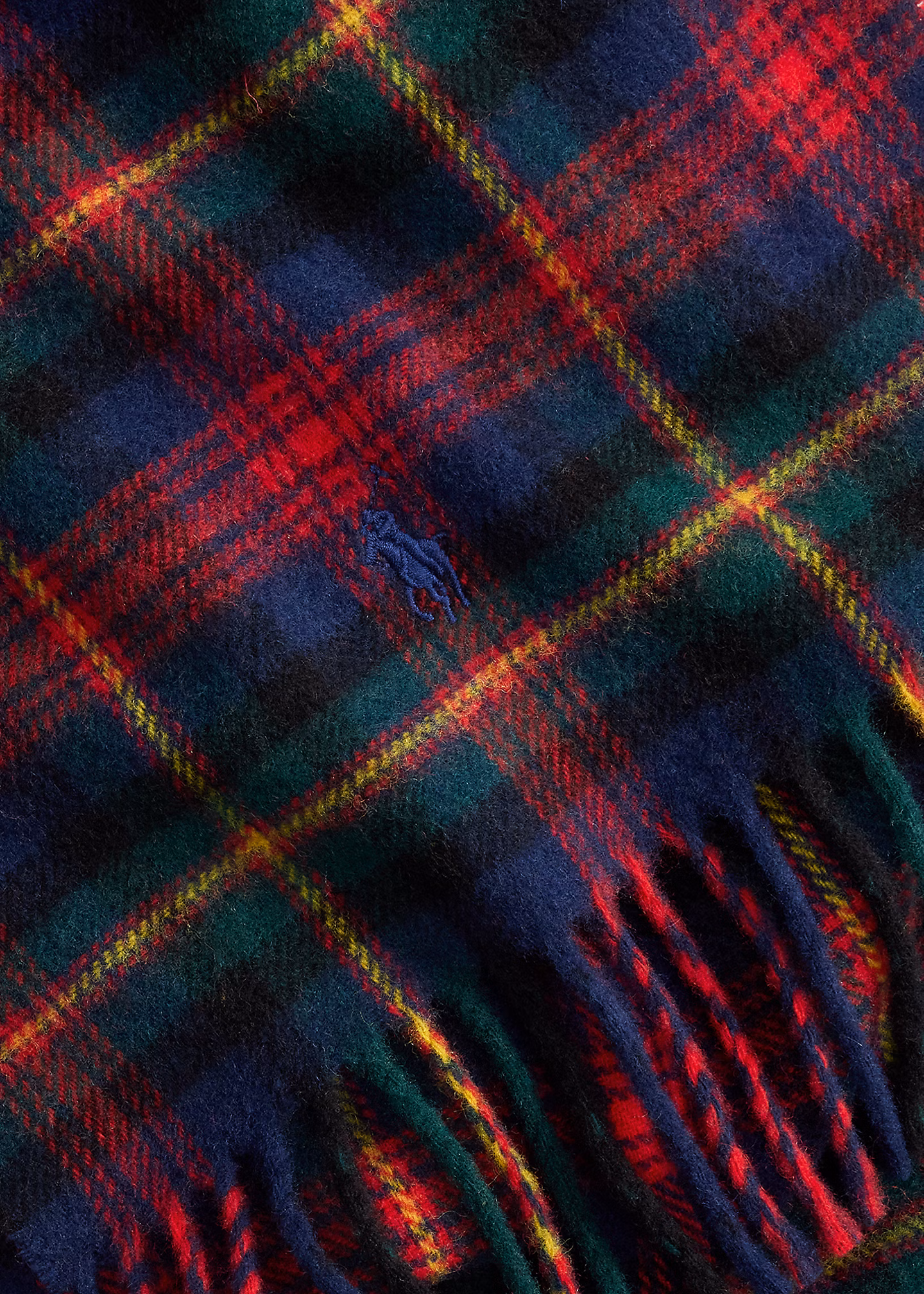 Karierter Fransenschal aus Wolle - RALPH LAUREN OUTLET