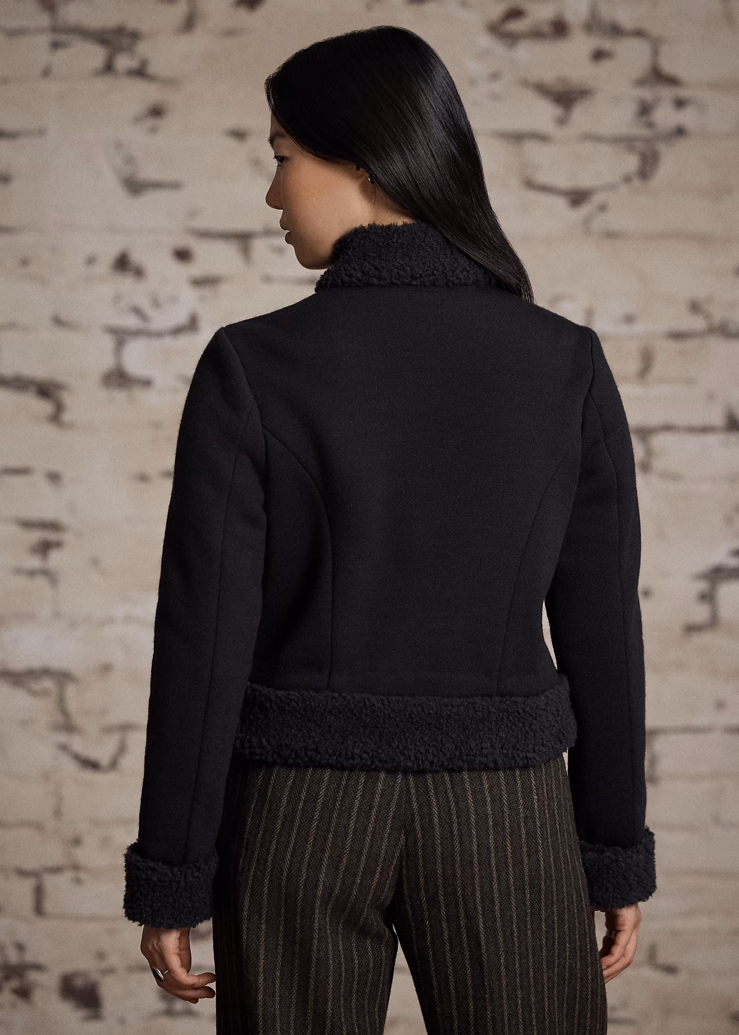 Strickwolljacke mit Kunstlammfellbesatz - RALPH LAUREN OUTLET