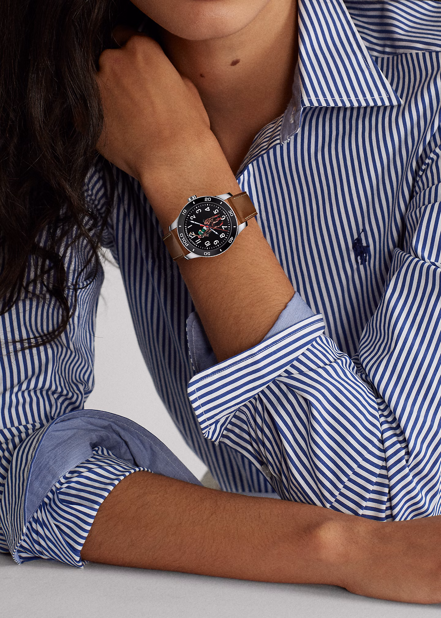 Stahl-Armbanduhr Polo Player in Schwarz - RALPH LAUREN OUTLET