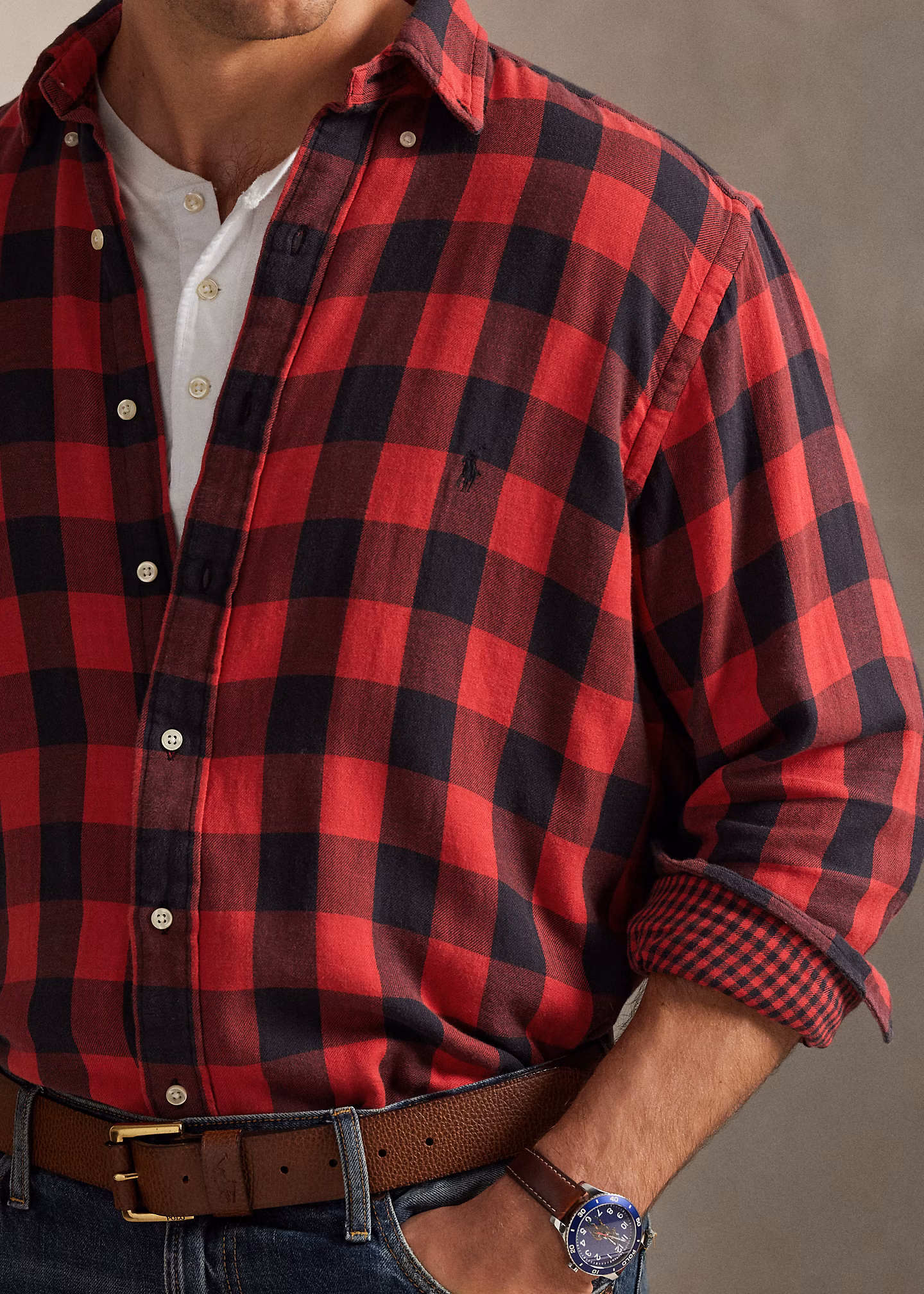 Beidseitiges Hemd mit Karomuster - RALPH LAUREN OUTLET