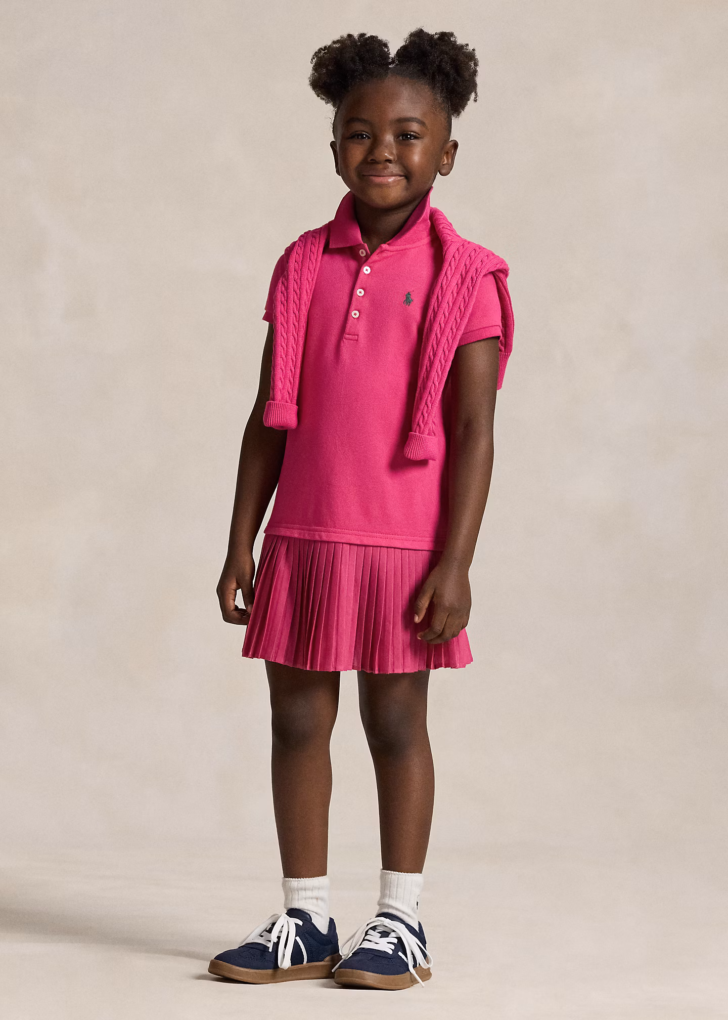 Polo-Faltenkleid aus Stretchpiqué - RALPH LAUREN OUTLET