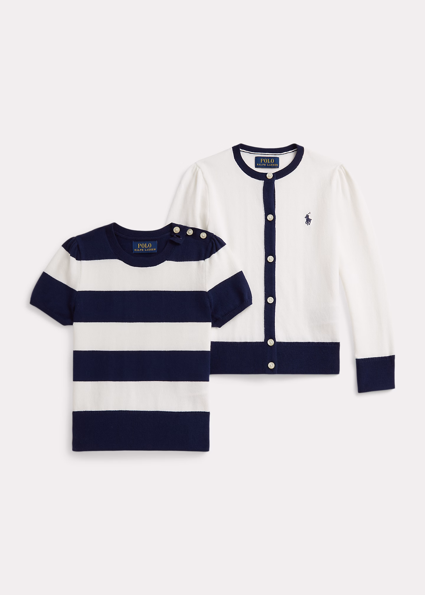 Baumwollpullover und –jacke mit Streifen - RALPH LAUREN OUTLET