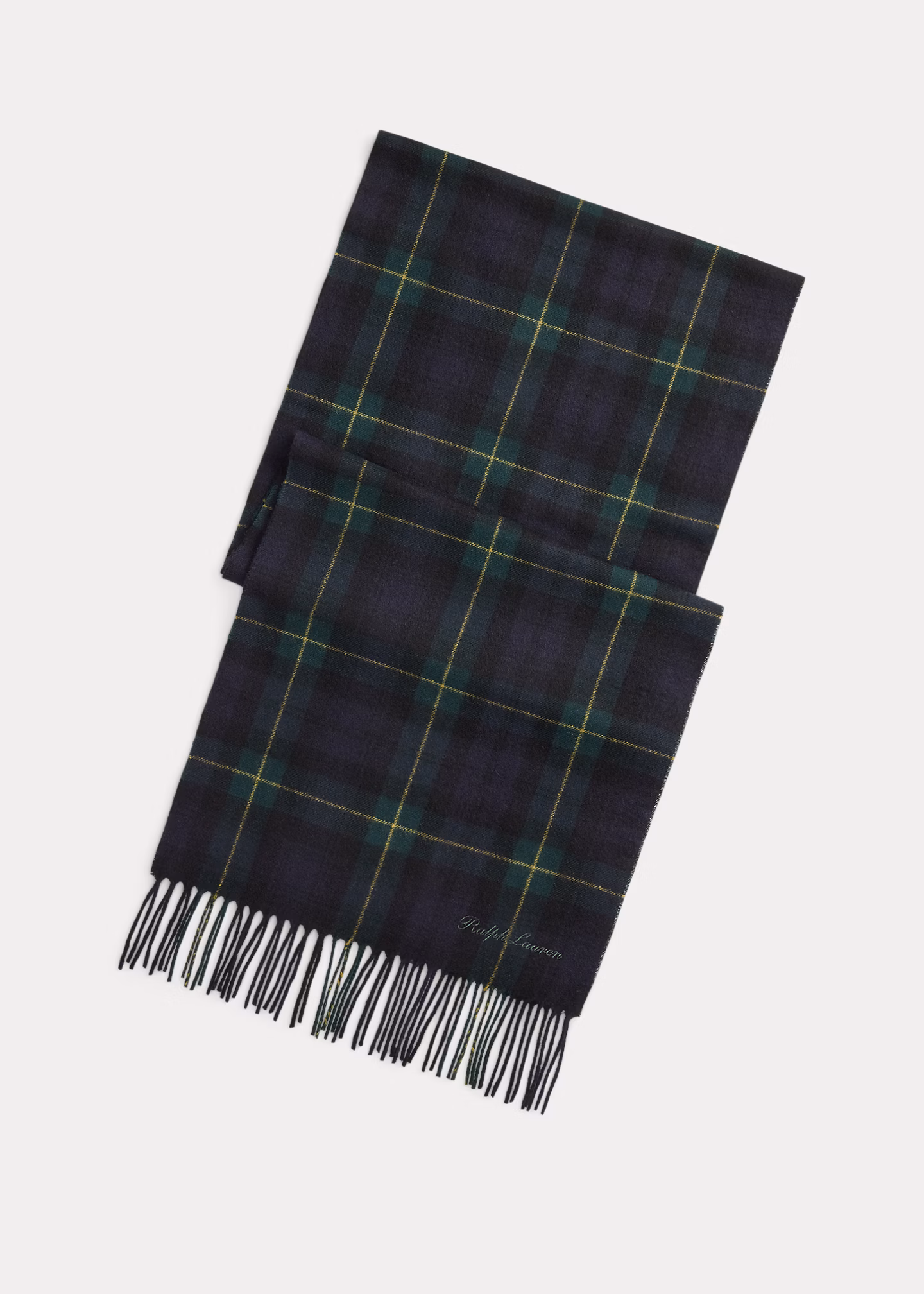 Karierter Fransenschal aus Kaschmir - RALPH LAUREN OUTLET