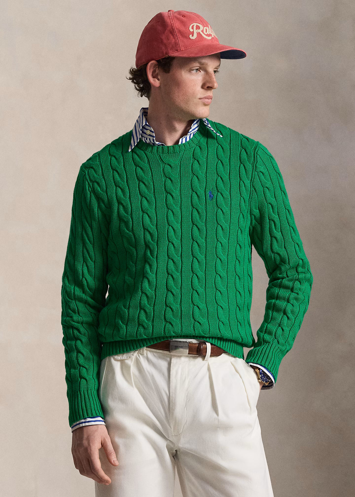 Baumwollpullover mit Zopfmuster - RALPH LAUREN OUTLET