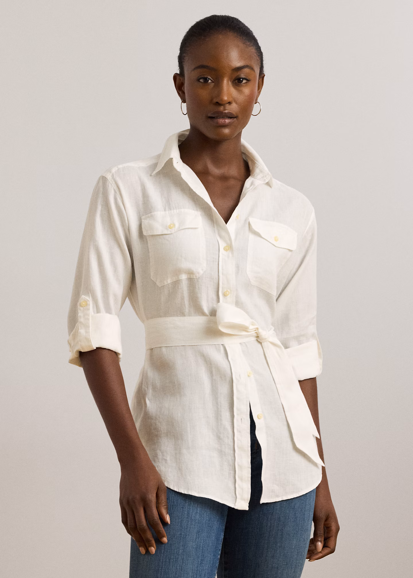 Relaxed-Fit Leinenhemd mit Gürtel - RALPH LAUREN OUTLET