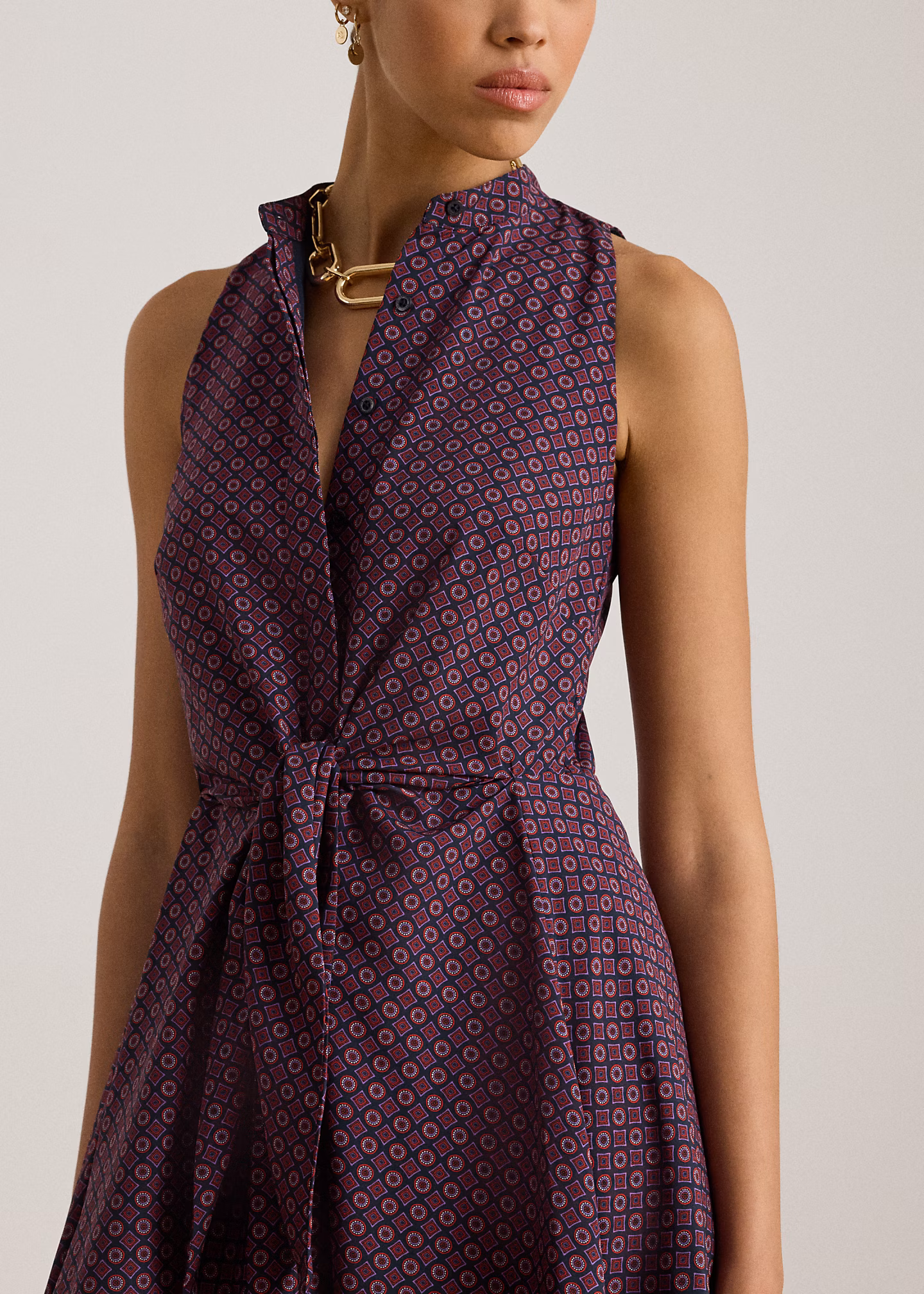 Ärmelloses Crêpe-Kleid mit Schnürung - RALPH LAUREN OUTLET