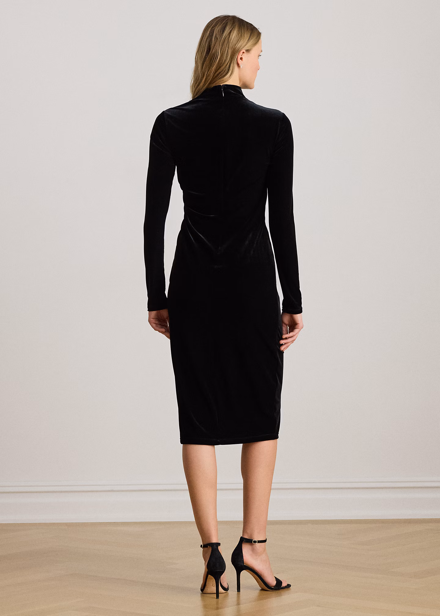 Asymmetrisches Samtkleid mit Raffungen - RALPH LAUREN OUTLET