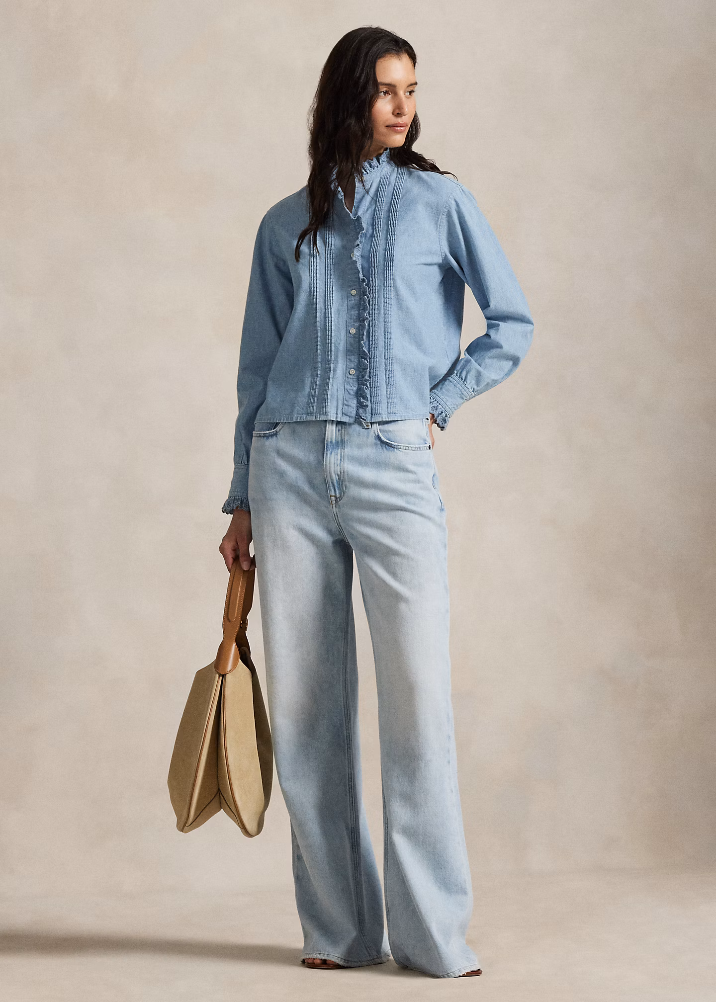 Chambray-Oberteil mit Rüschenbesatz - RALPH LAUREN OUTLET