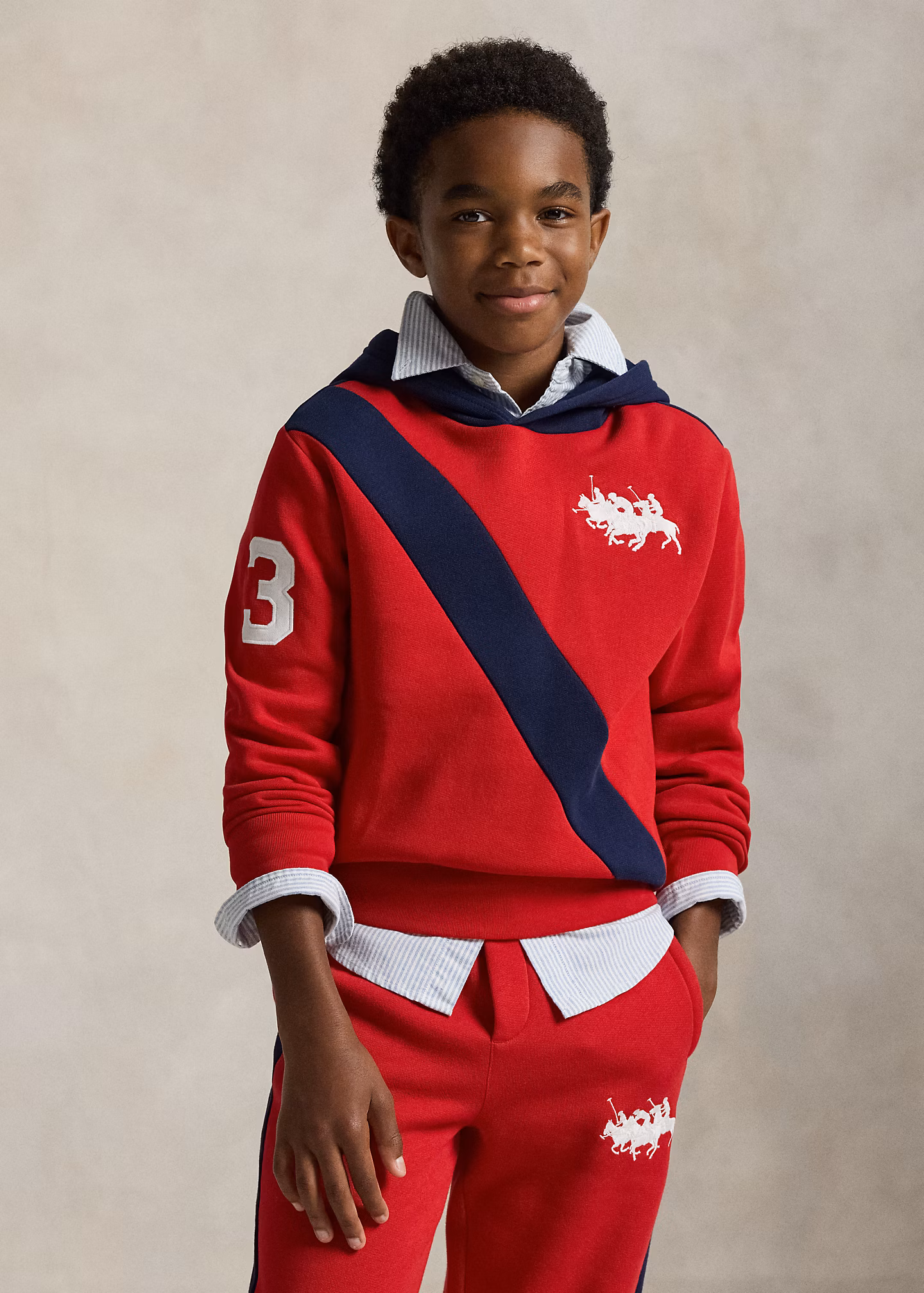 Fleece-Kapuzenshirt mit Dreifach-Pony - RALPH LAUREN OUTLET