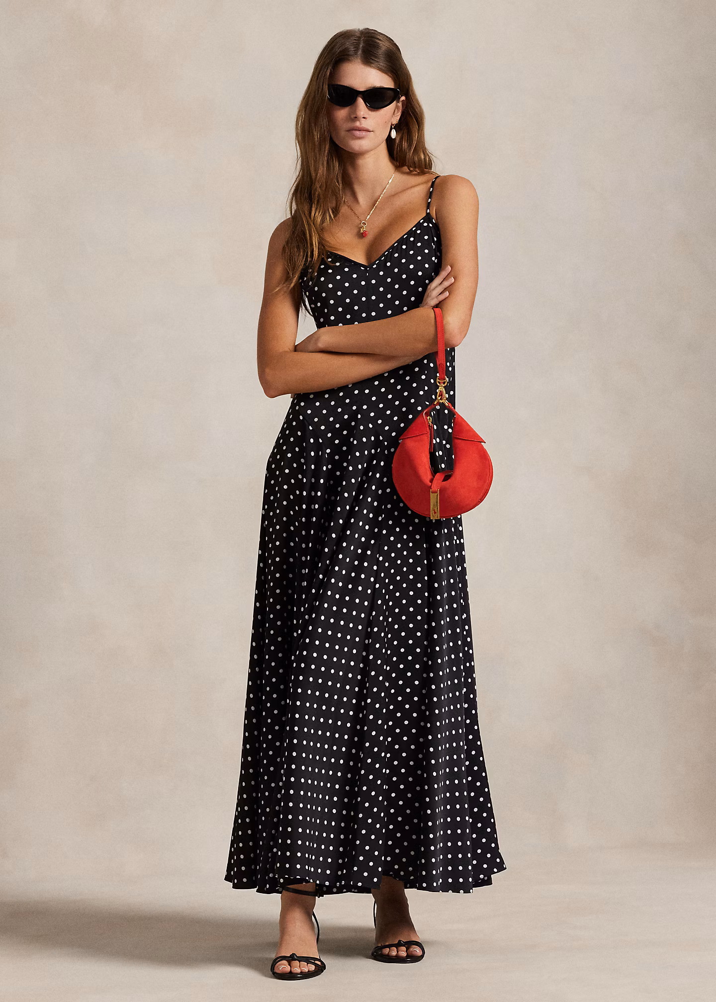 Satinkleid mit Punkten - RALPH LAUREN OUTLET