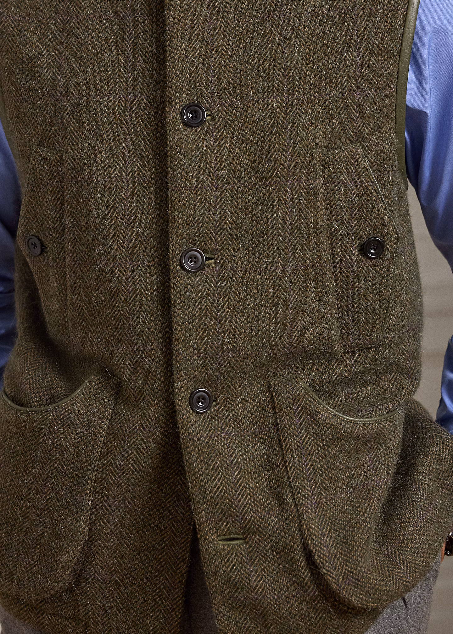 Woll-Kaschmir-Weste mit Fischgratmuster - RALPH LAUREN OUTLET