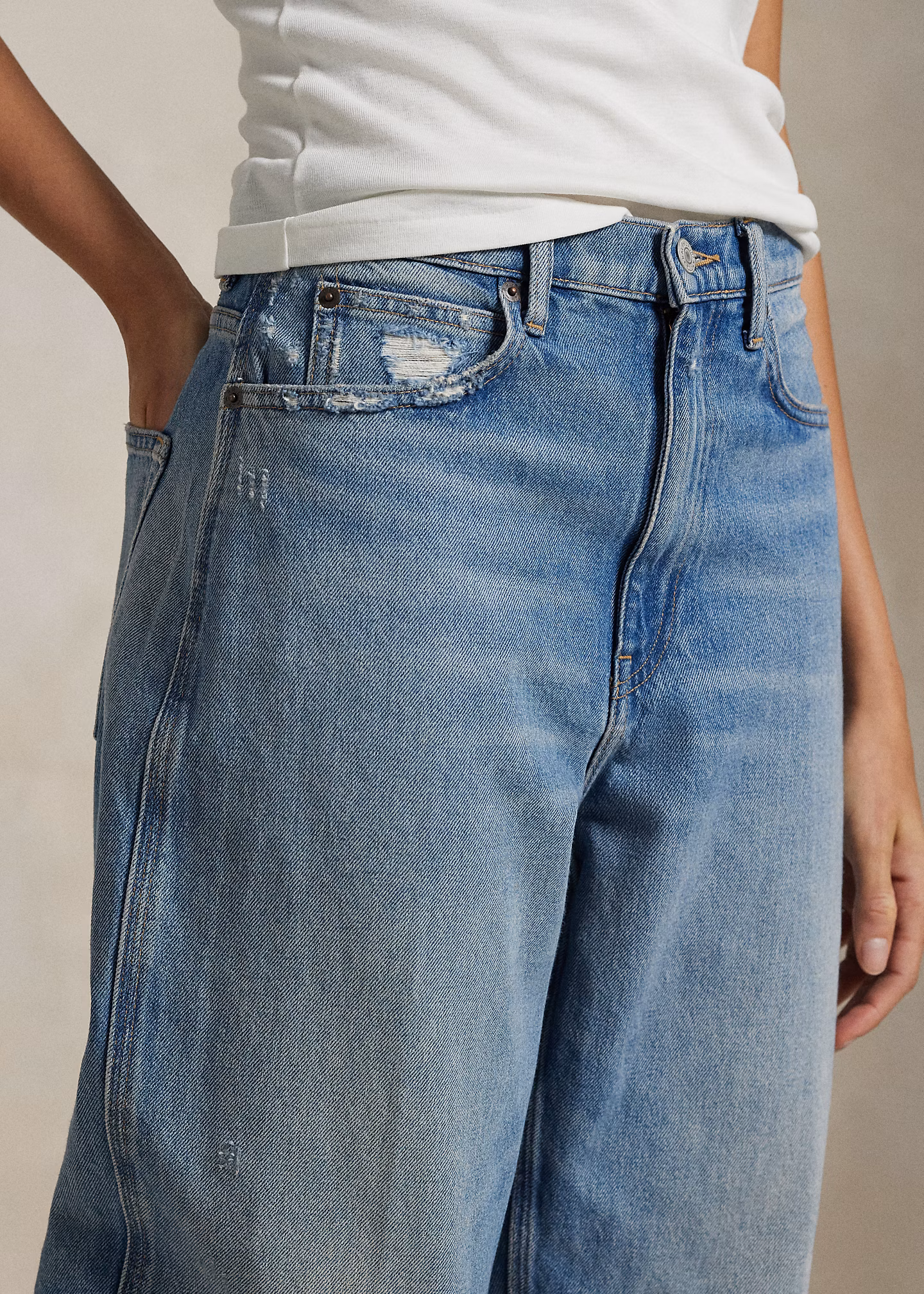 Curved-Tapered-Fit Jeans - RALPH LAUREN OUTLET