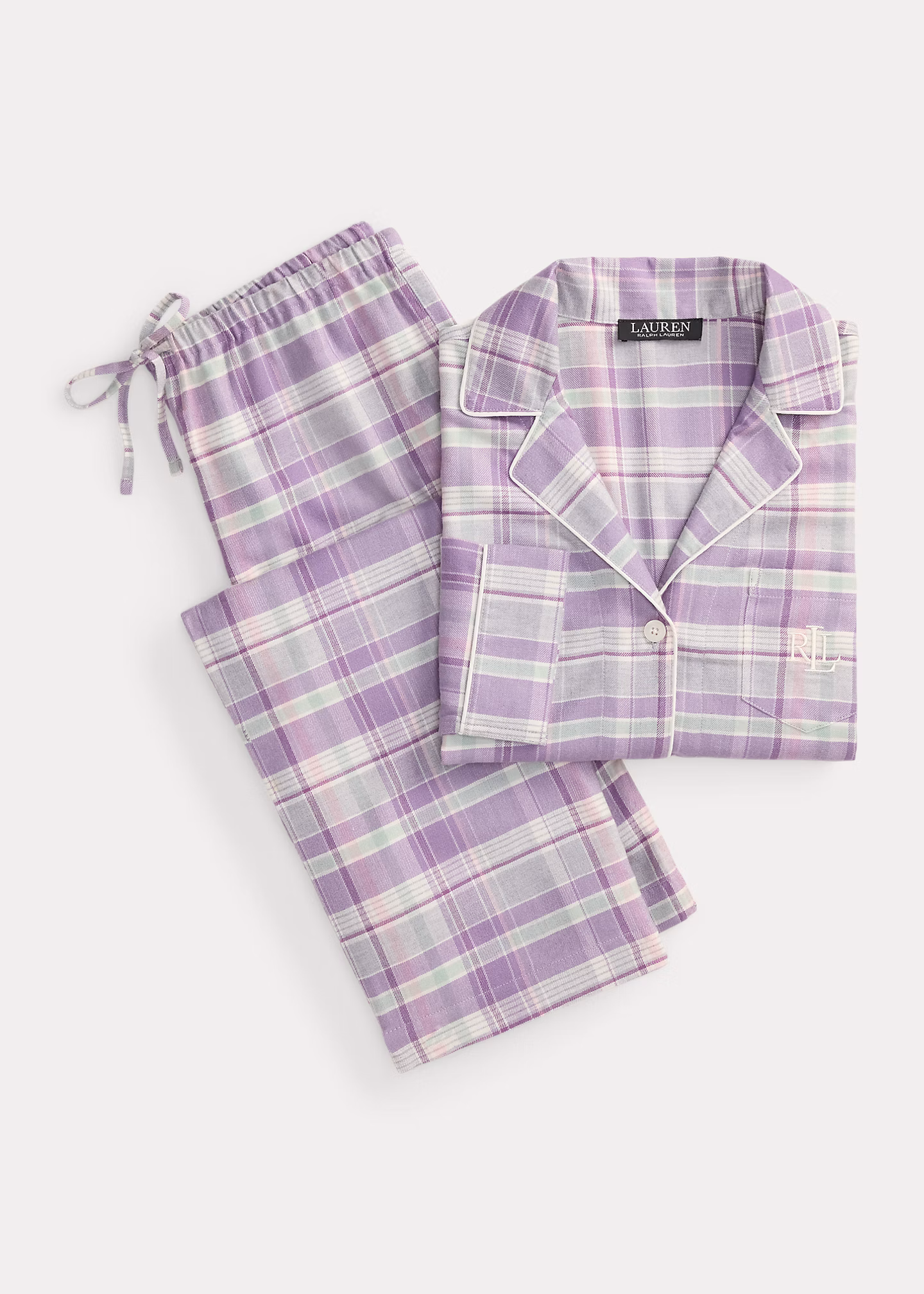 Karierter Twill-Pyjama mit Baumwolle - RALPH LAUREN OUTLET