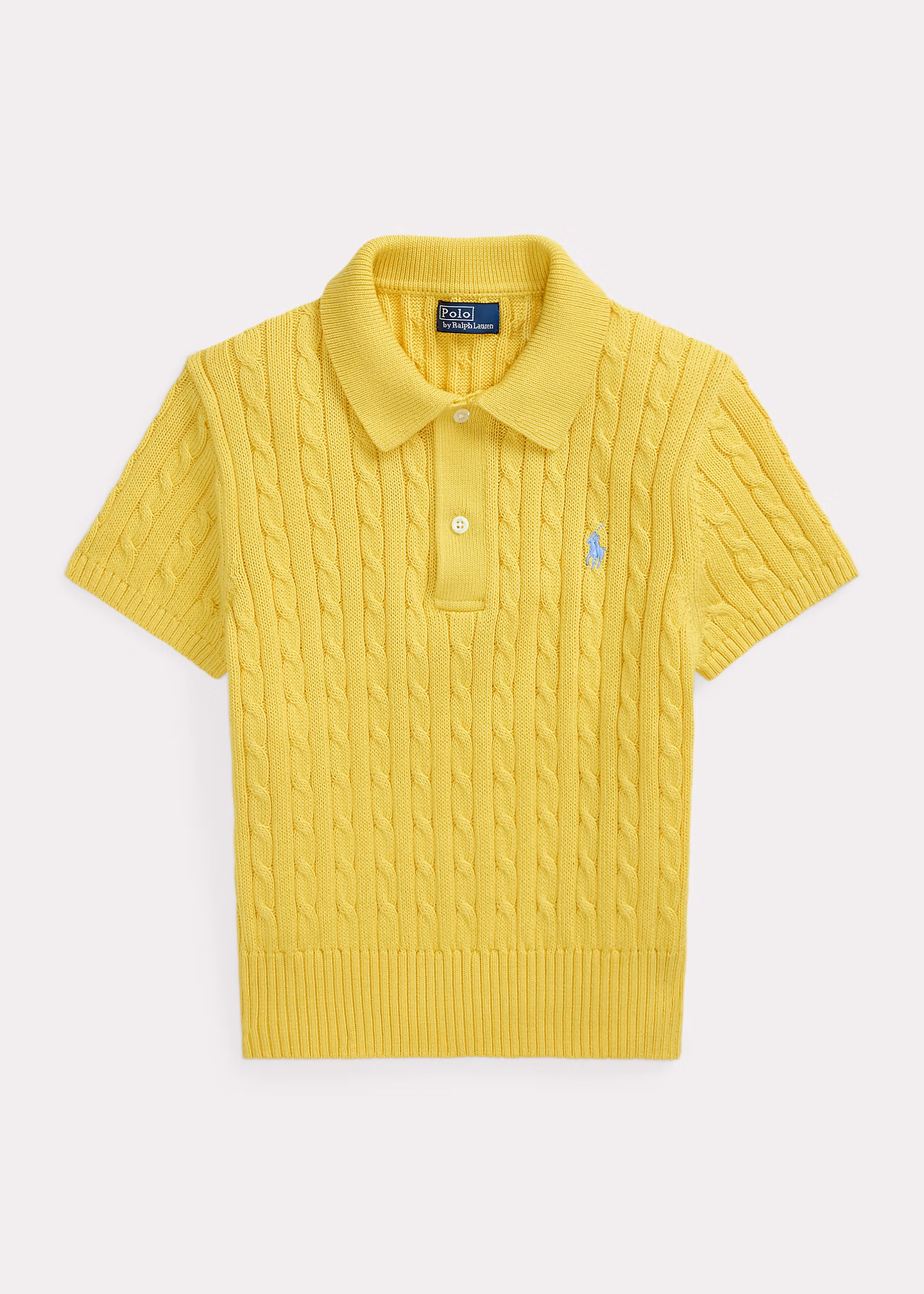 Verkürztes Poloshirt mit Zopfmuster - RALPH LAUREN OUTLET
